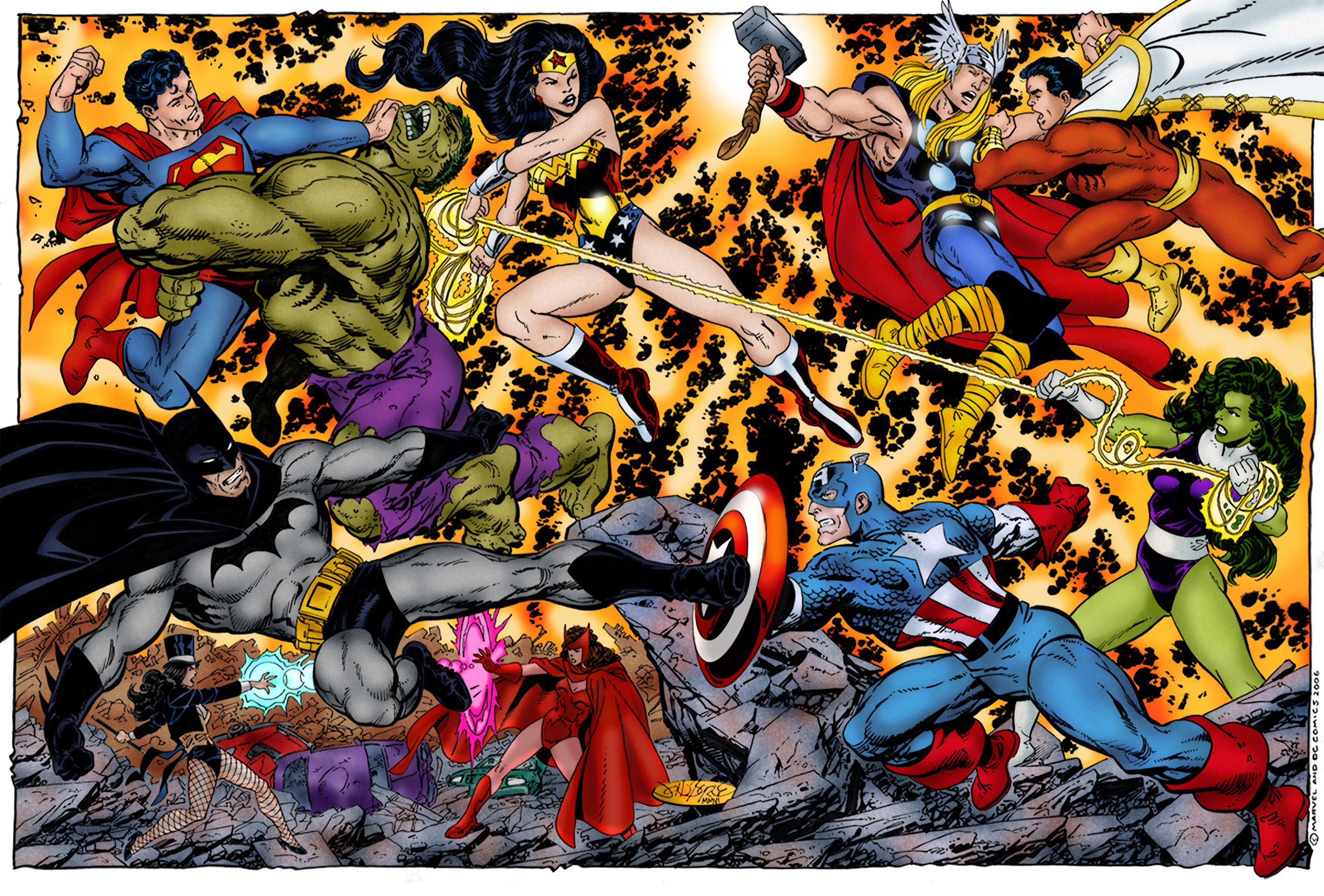 Justice League Avengers Batman Billy Batson Captain America Hulk Scarlet Witch Shazam Dc Comics She  2560x1734