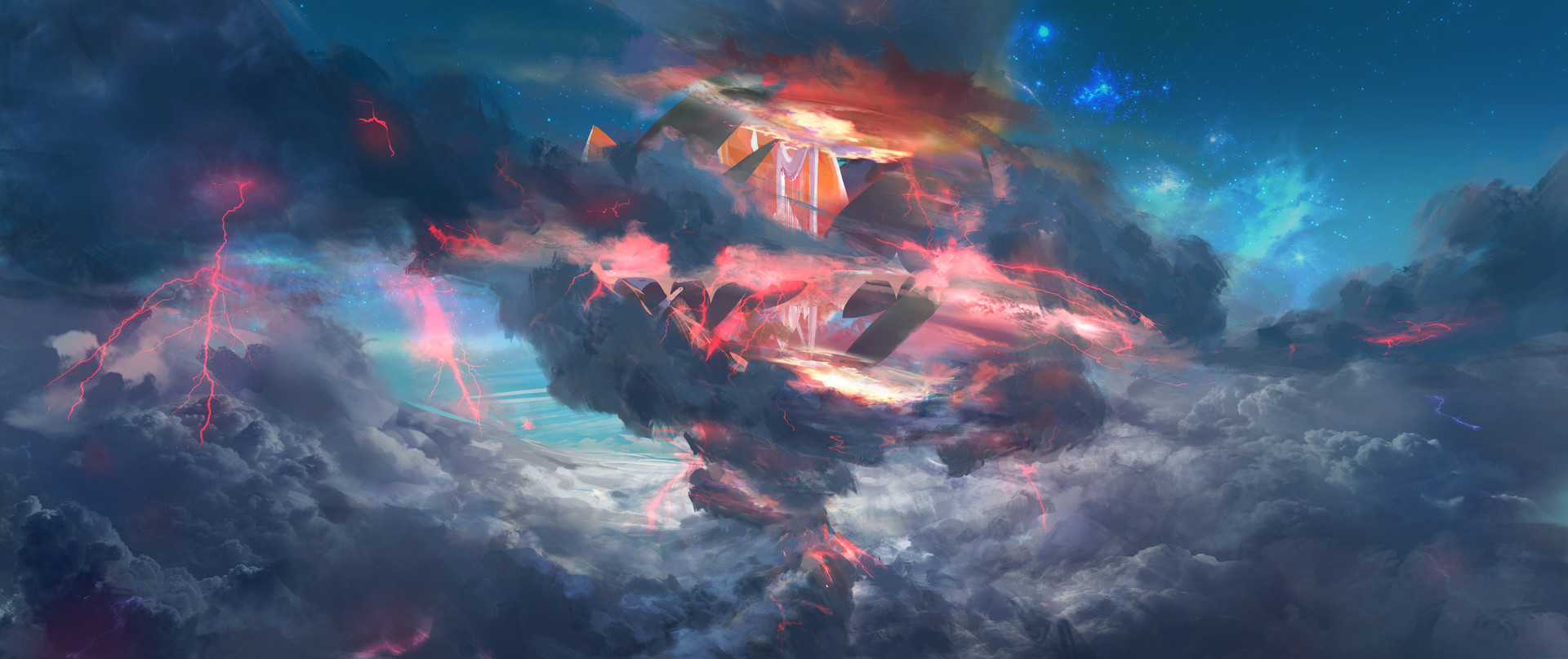 SY 37 Digital Art Landscape Fantasy Art Clouds 1920x807