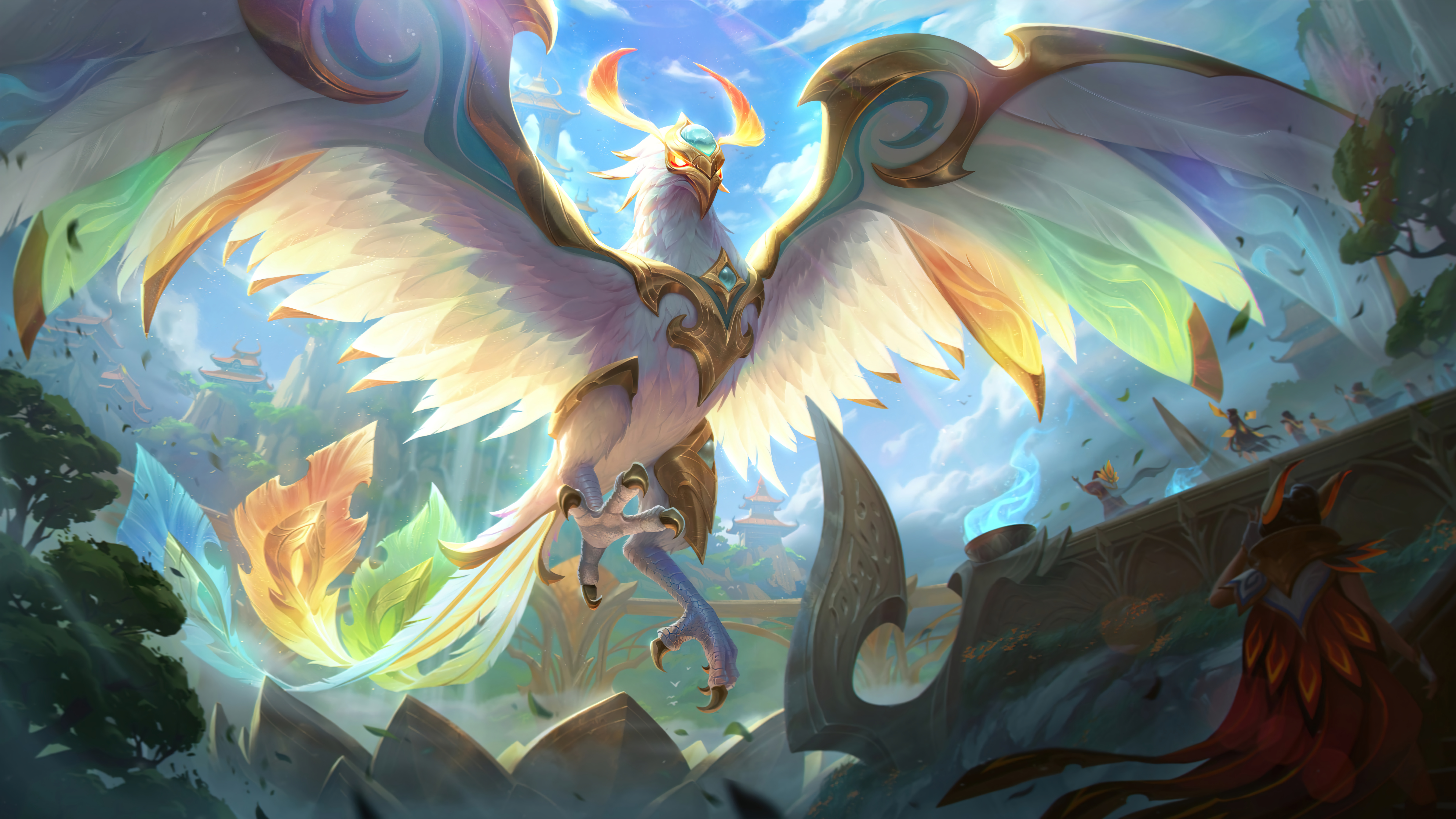 Anivia Anivia League Of Legends Divine Phoenix League Of Legends Riot Games 4K GZG Digital Art Pixel 7680x4320