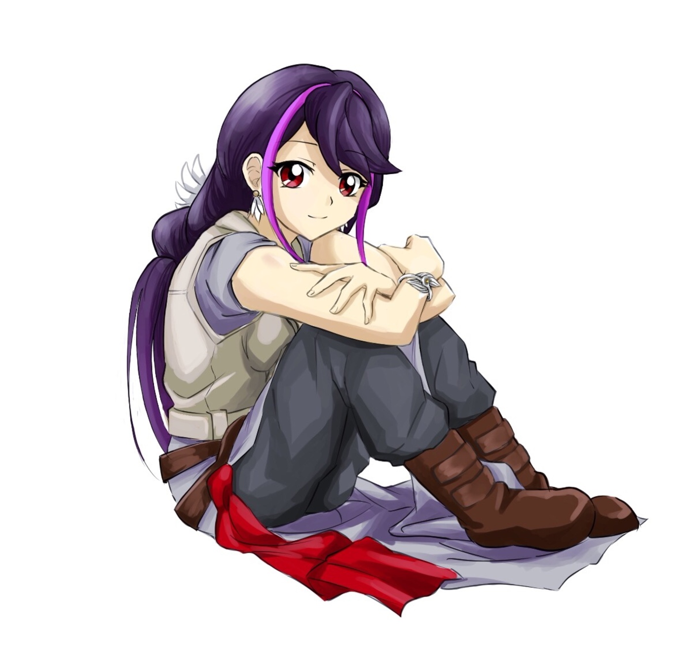 Anime Anime Girls Artwork Digital Art Fan Art Yu Gi Oh Yu Gi Oh ARC V Kurosaki Ruri Long Hair Purple 1386x1362