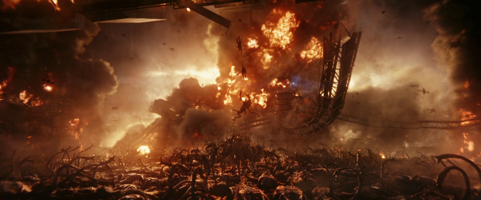 The Tomorrow War Yvonne Strahovski Chris Pratt Movie Scenes Alien Attack Explosion 1920x800