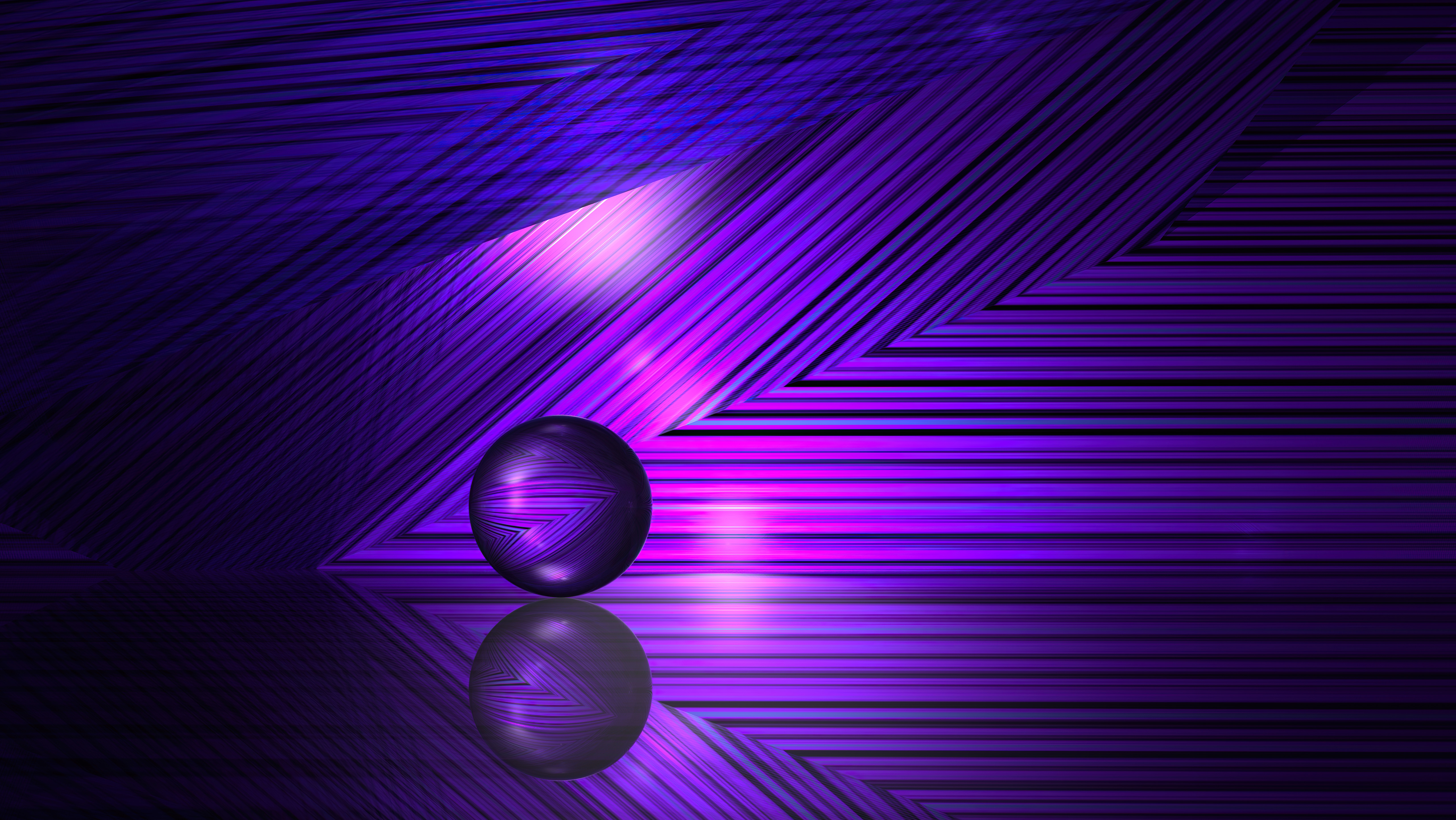 Abstract 3D Sphere Reflection 5120x2885