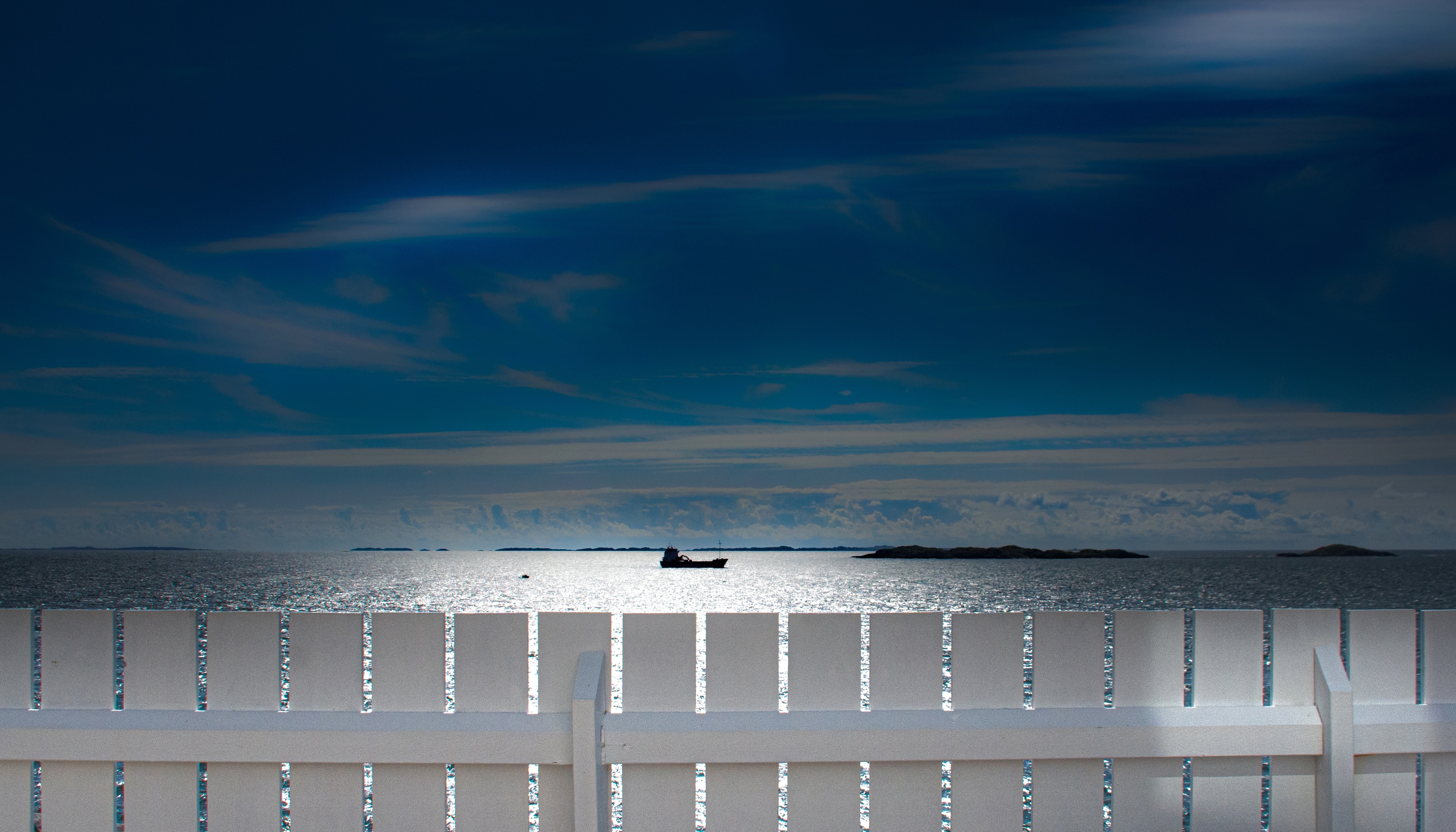 Sea Sky Fence Ship Norway 3600x2056