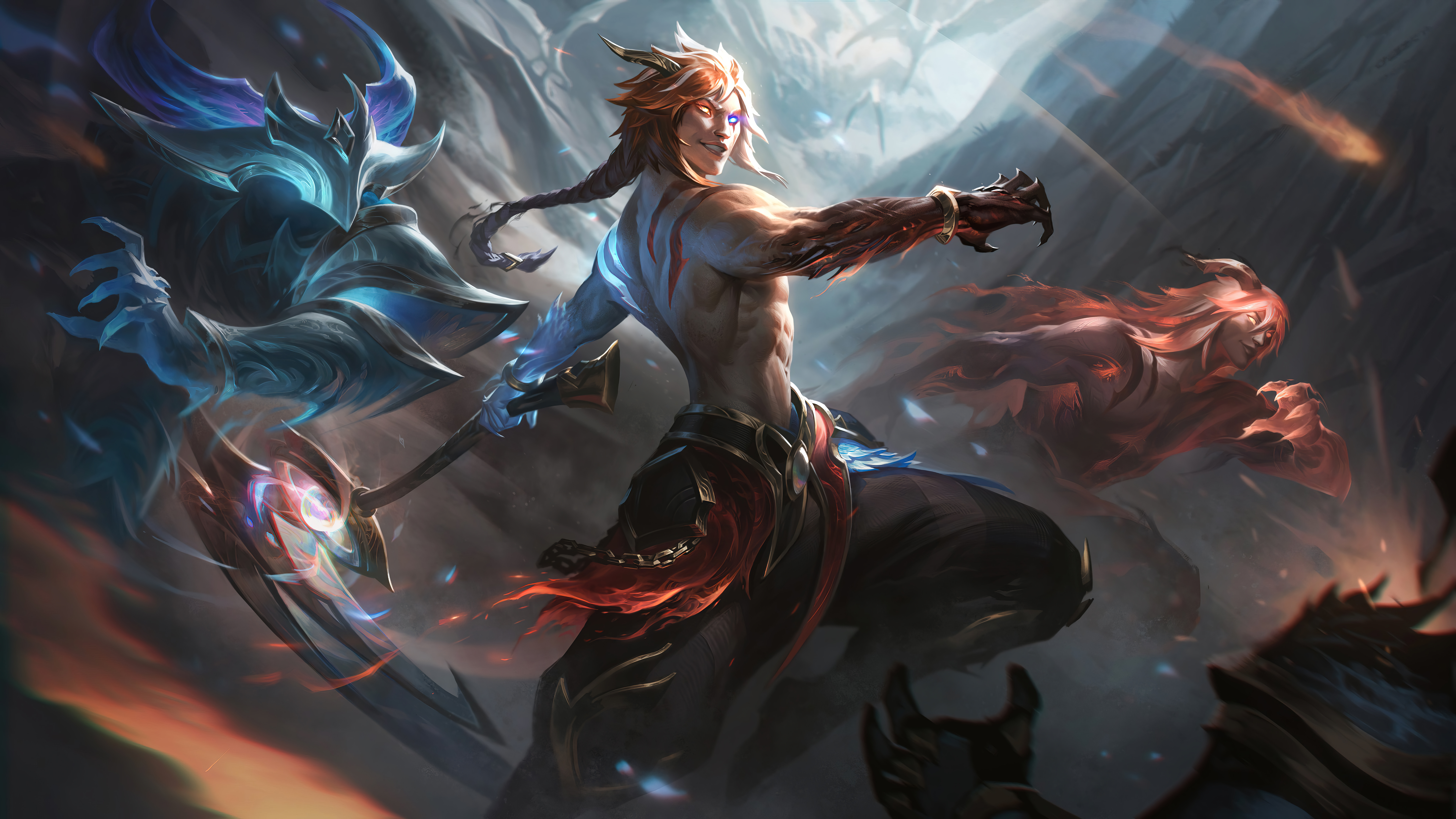 Night Dawn Nightbringer Dawnbringer Nightbringer Dawnbringer Kayn Kayn League Of Legends League Of L 7680x4320