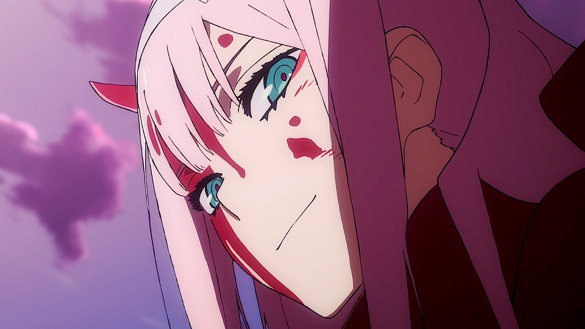 Zero Two Darling In The Franxx Pink Hair Green Eyes Horns 1920x1080