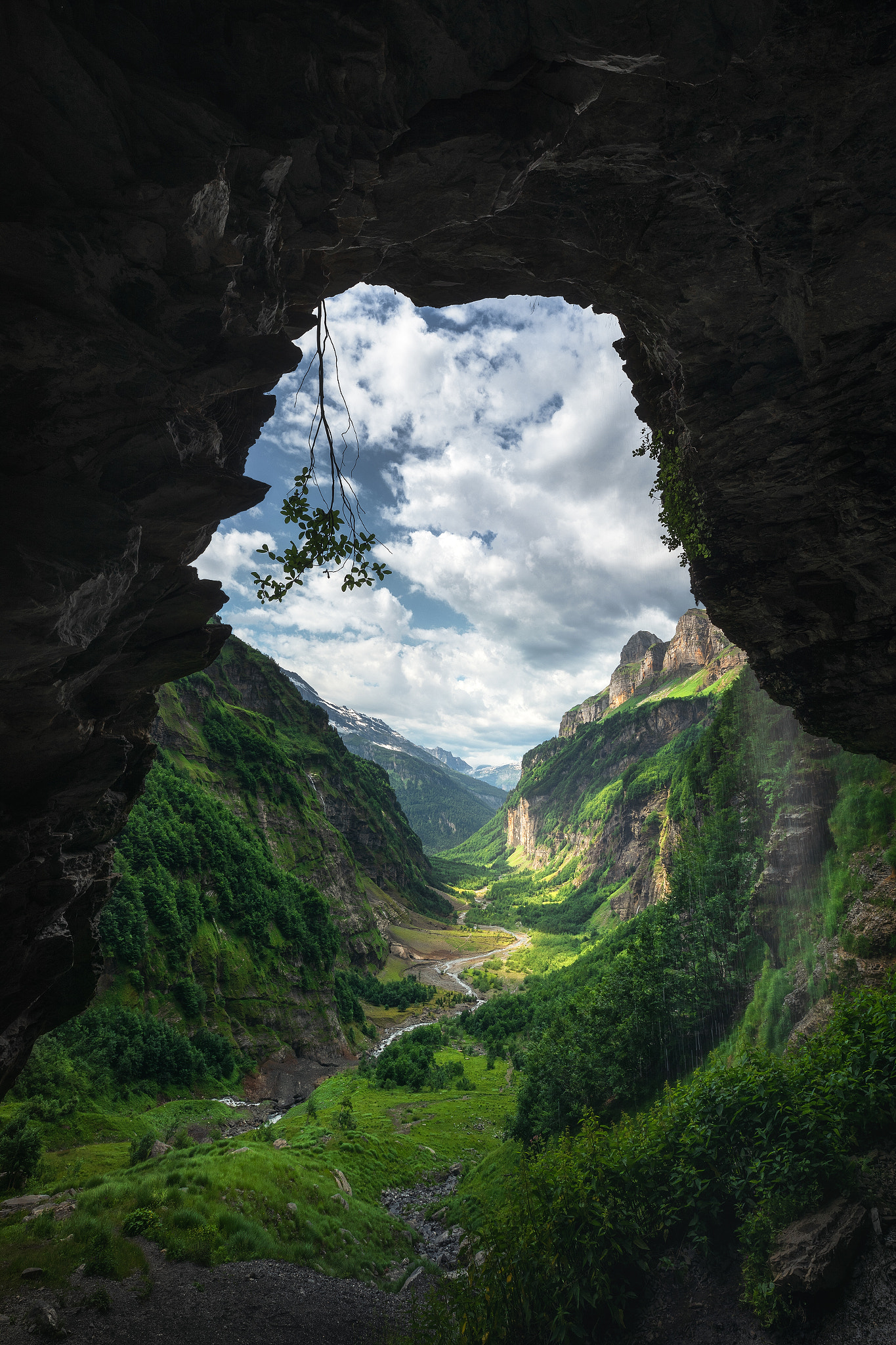 Daniel Gastager Landscape Alps French Alps Cave Sky Clouds Canyon Grass Nature 1365x2048