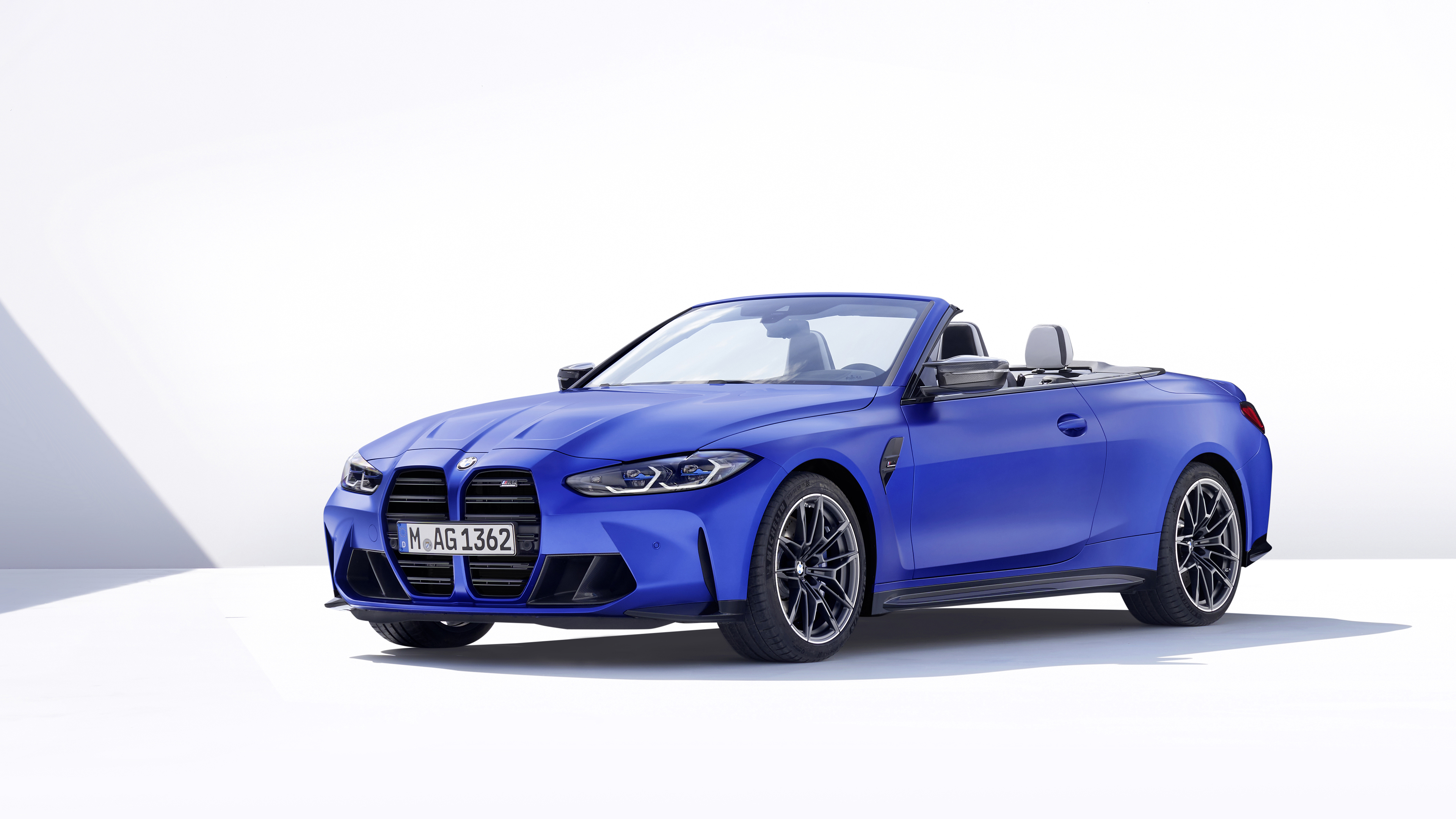 BMW BMW M4 Convertible Cabriolet Blue Cars Sports Car Simple Background 3840x2160