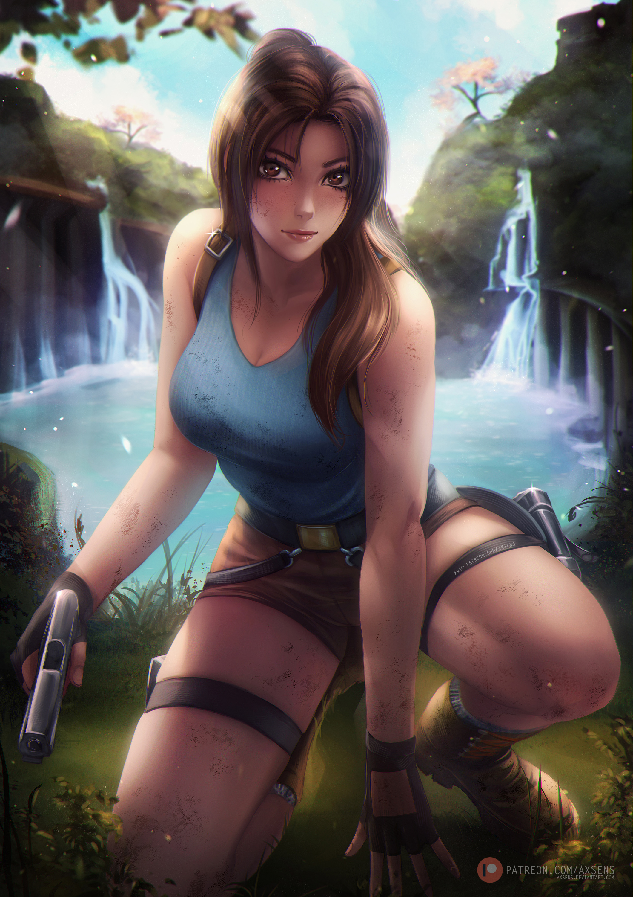 Axsens Lara Croft Tomb Raider Women CGi Digital Art 2120x3000