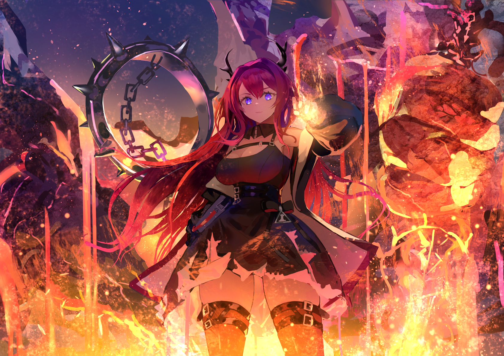 Anime Anime Girls Arknights Surtr Arknights 1684x1191