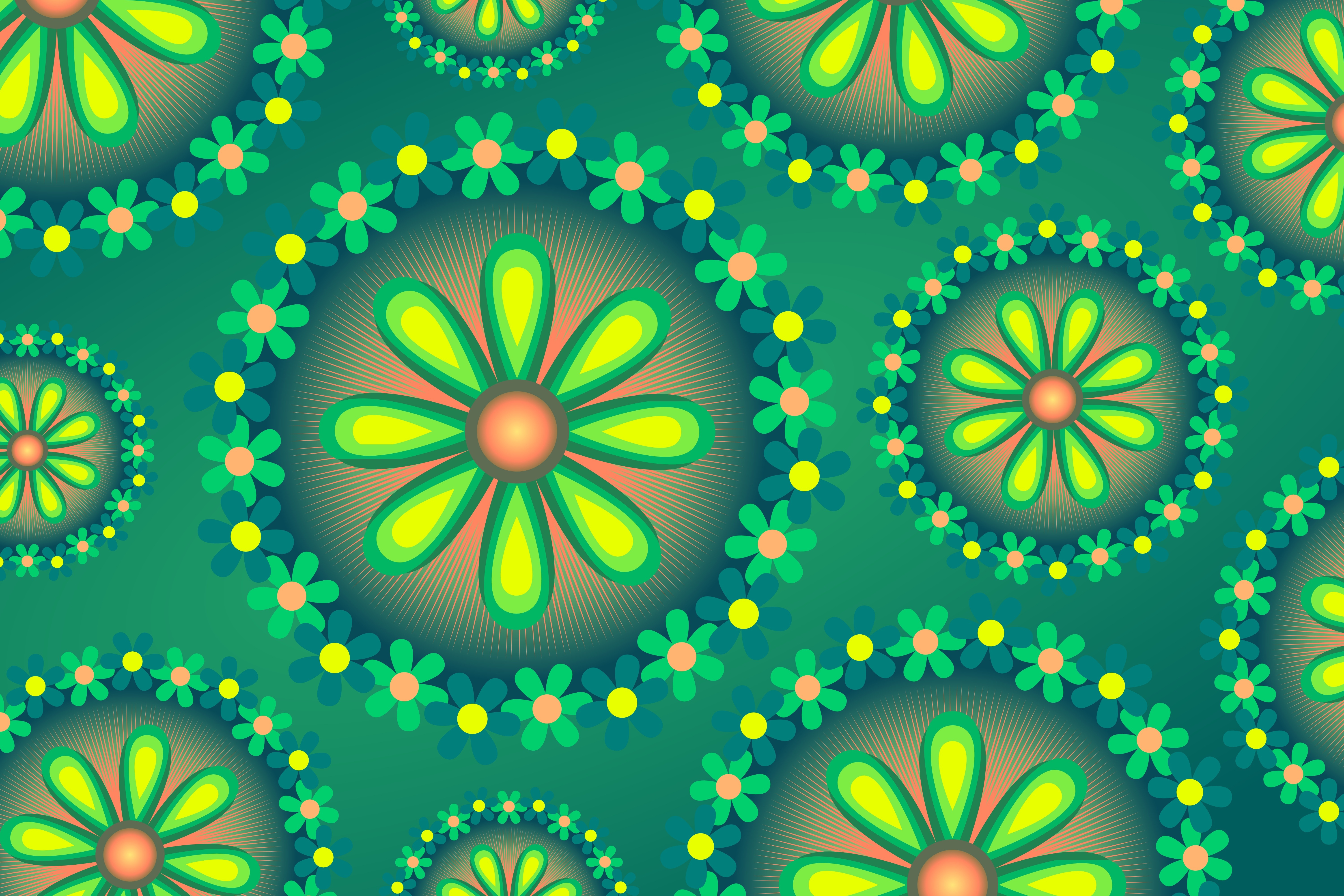 Colors Digital Art Flower Pattern 6000x4000