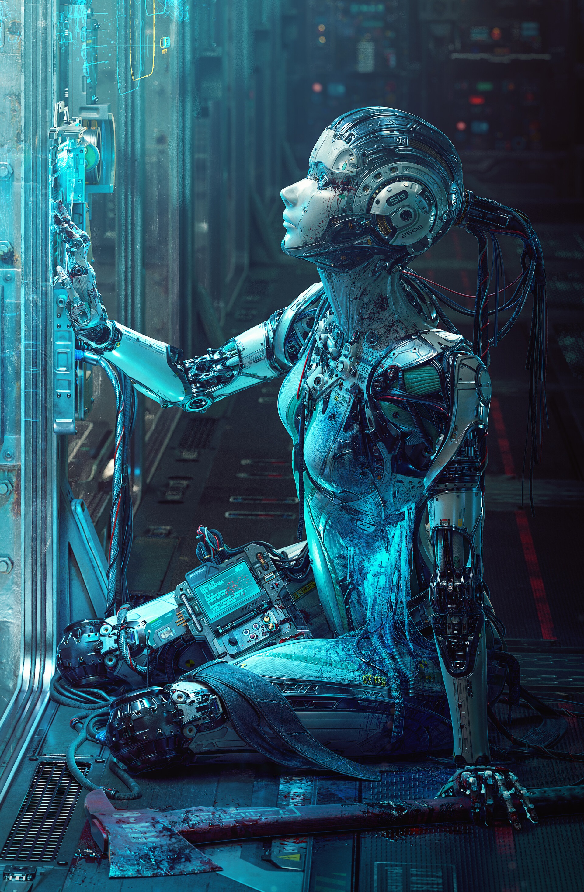 Artwork Science Fiction Robot Androids Gynoid Michael Black 1920x2933