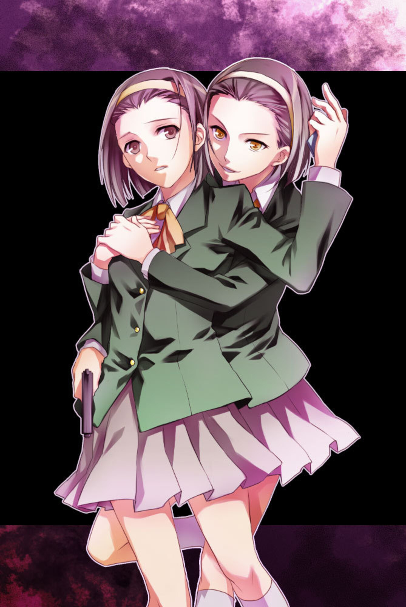 Anime Anime Games Anime Girls Twins School Uniform Clock Tower Game Clock Tower Ghost Head Midoshima 1338x2000