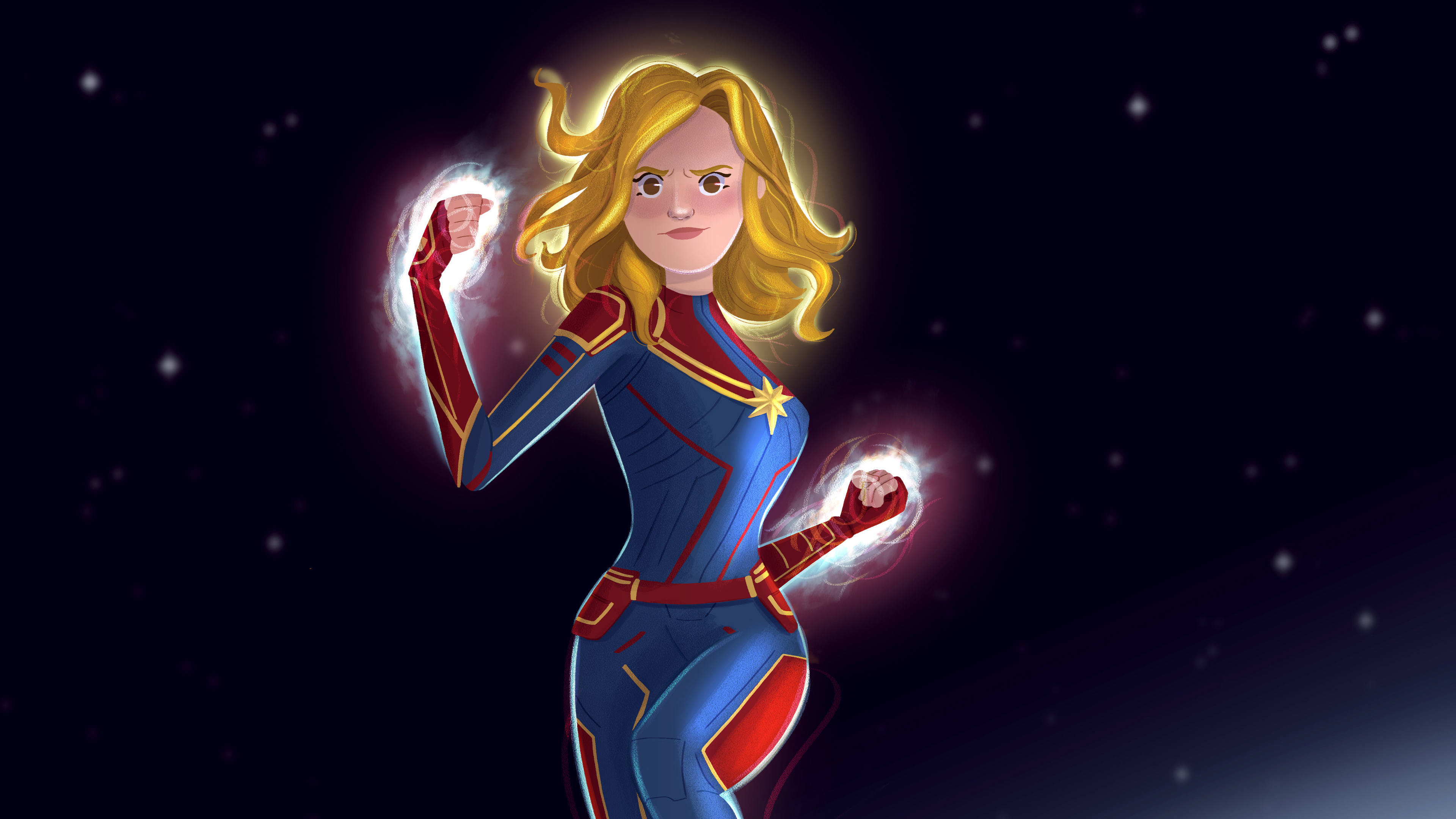 Blonde Captain Marvel Carol Danvers Girl Marvel Comics 3840x2160