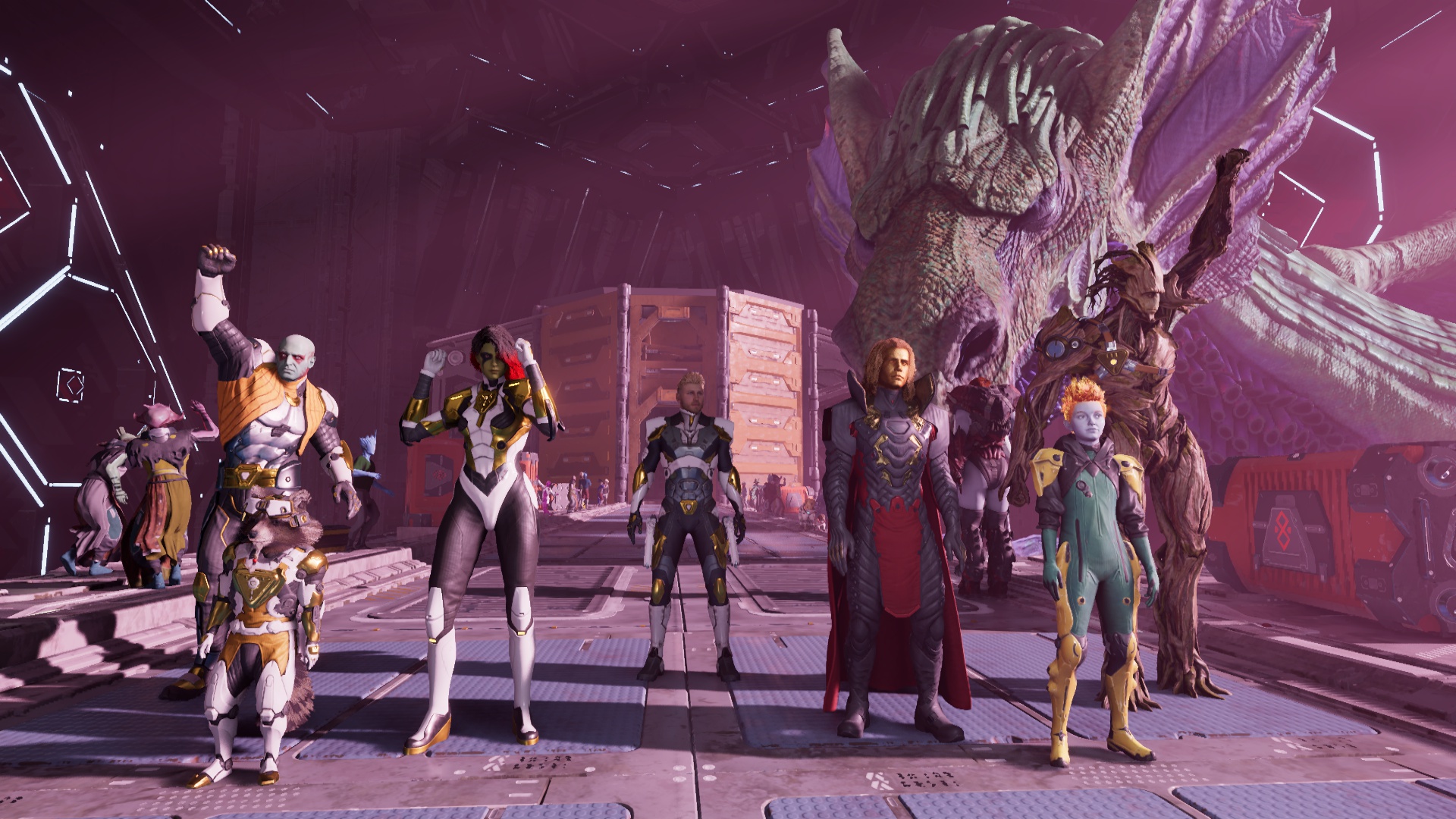 Guardians Of The Galaxy Game Video Games Screen Shot Star Lord Gamora Drax The Destroyer Rocket Racc 1920x1080