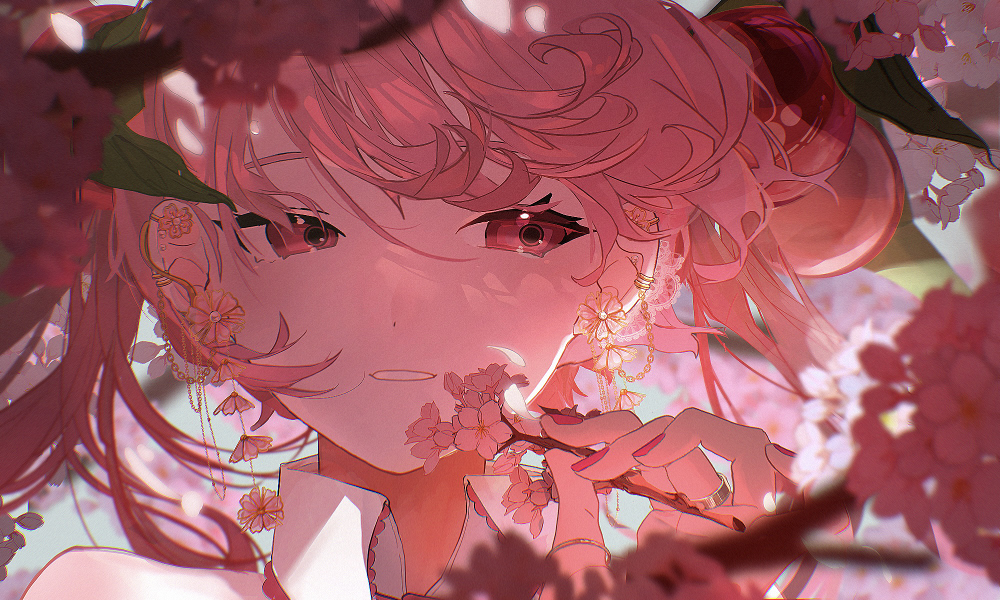 Anime Anime Girls Cherry Trees Sakura Miku Hatsune Miku 2000x1200