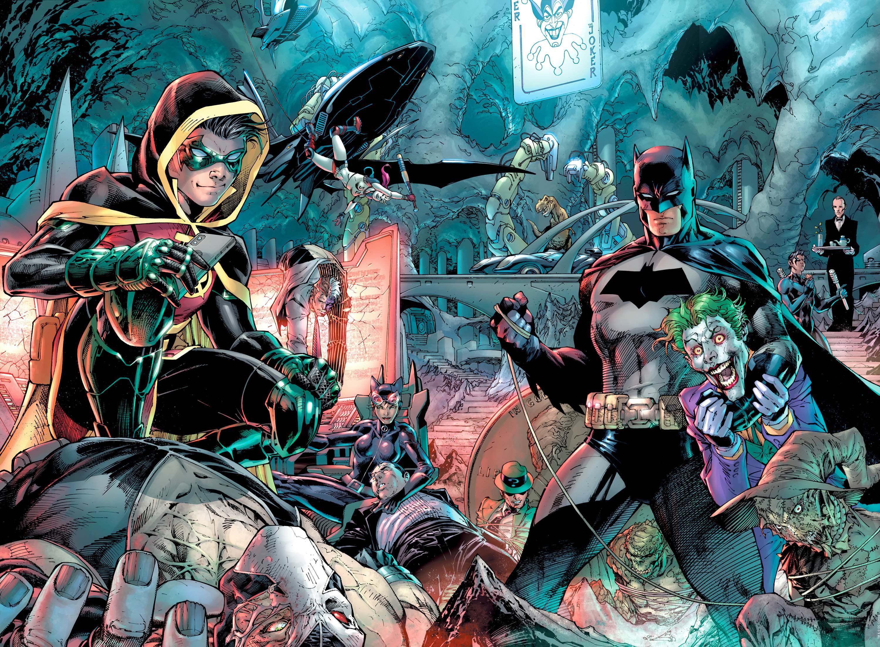 Penguin Dc Comics Catwoman Harley Quinn Alfred Pennyworth Bane Dc Comics Batcave Batman Batmobile Da 3000x2206