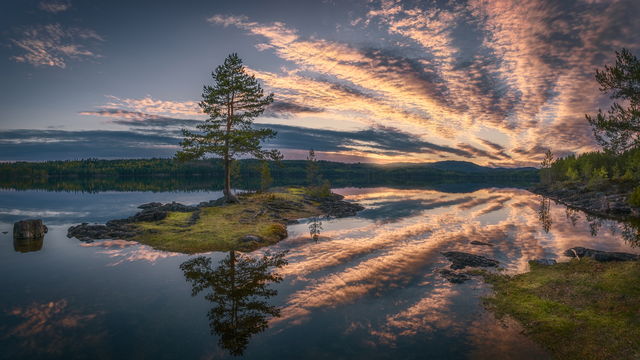 Cloud Lake Nature Norway Reflection 2048x1153
