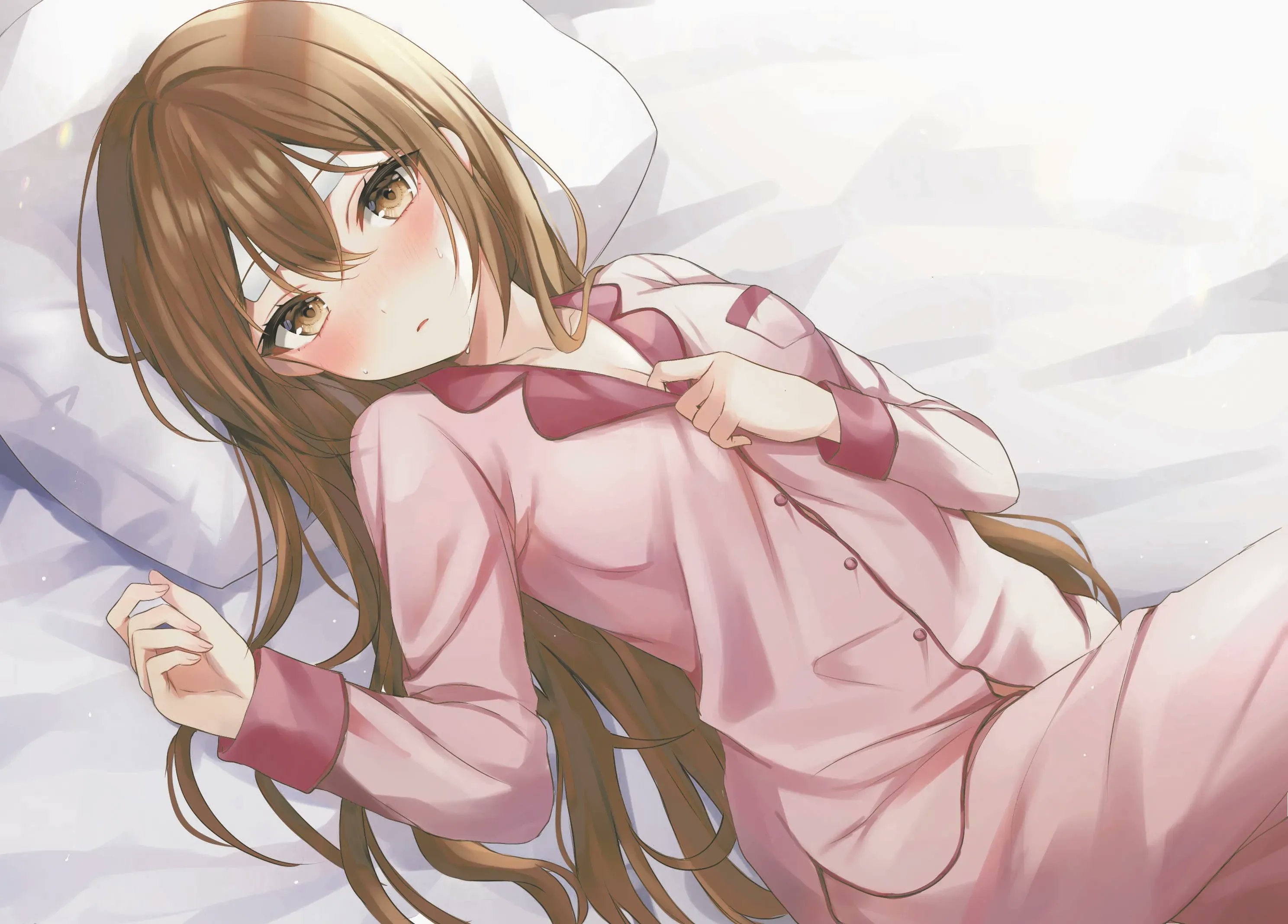 Anime Anime Girls Pyjamas In Bed Blushing Brown Eyes Brunette Long Hair  Horimiya Wallpaper - Resolution:2976x2136 - ID:1288911 