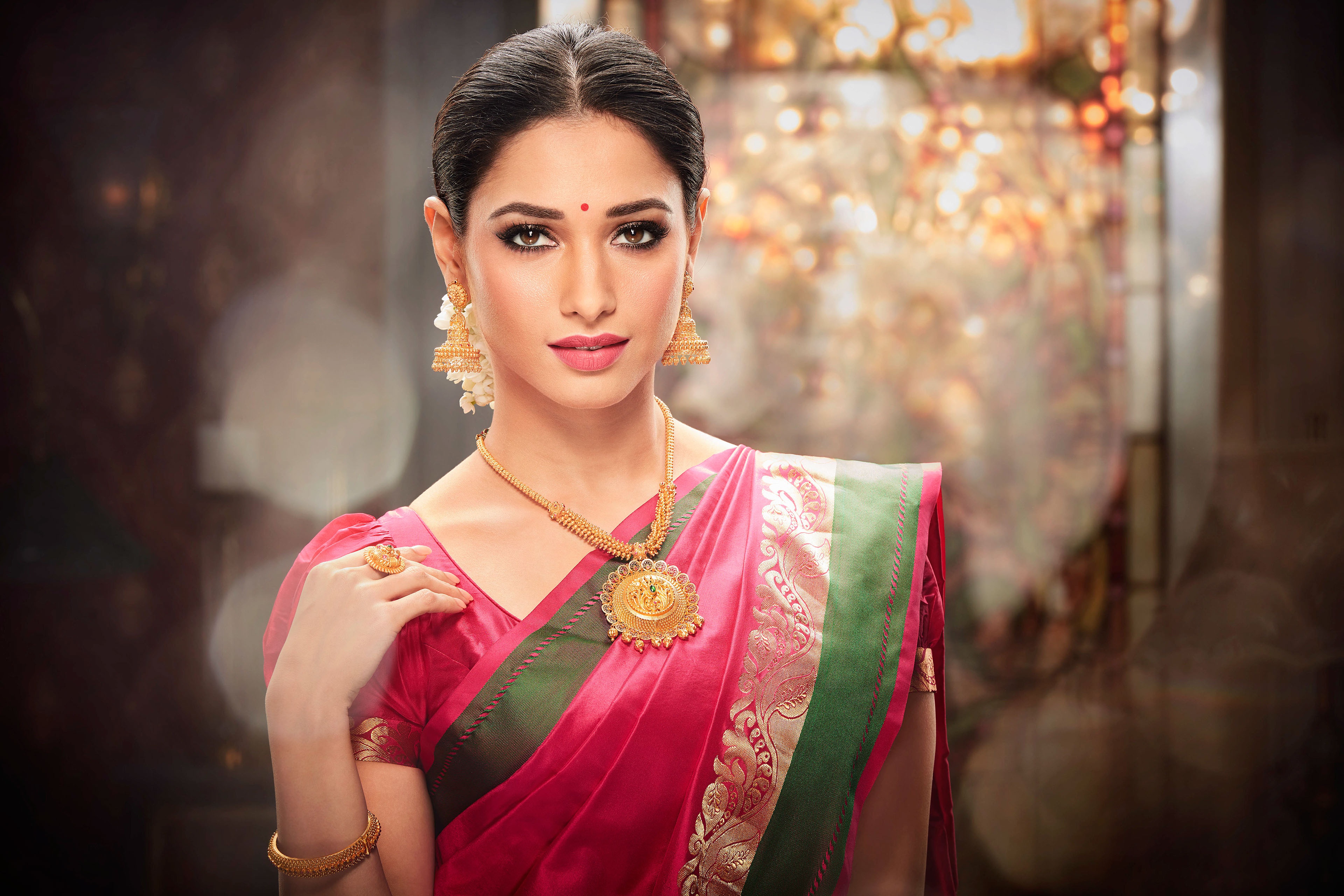 Tamannaah Bhatia Model Women Actress Brunette Dress Indian Model Makeup 3840x2560