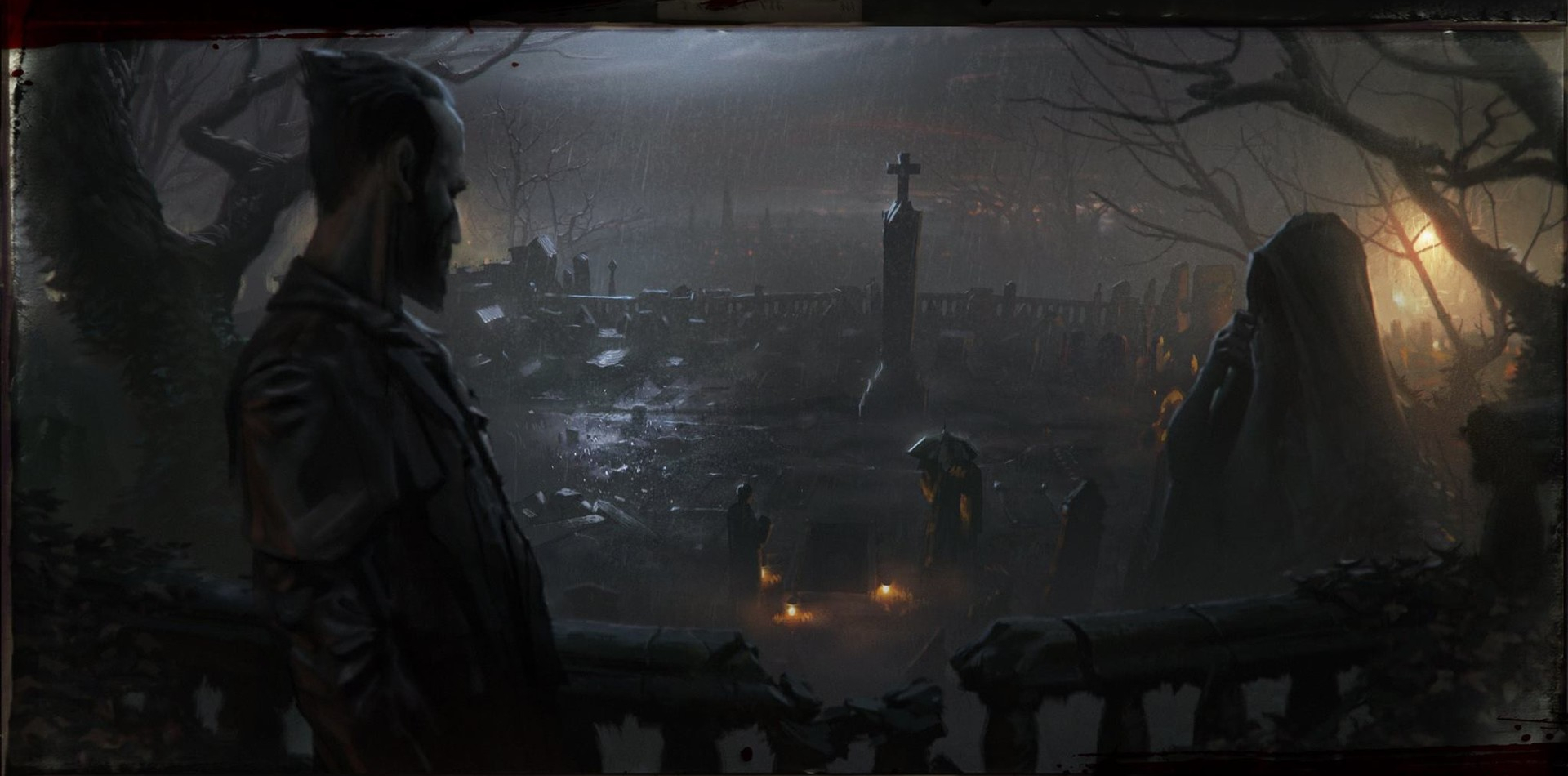 Vampyr Video Game Art Gothic Dark Mist London City Cemetery Jonathan Reid  Wallpaper - Resolution:1920x950 - ID:1292872 