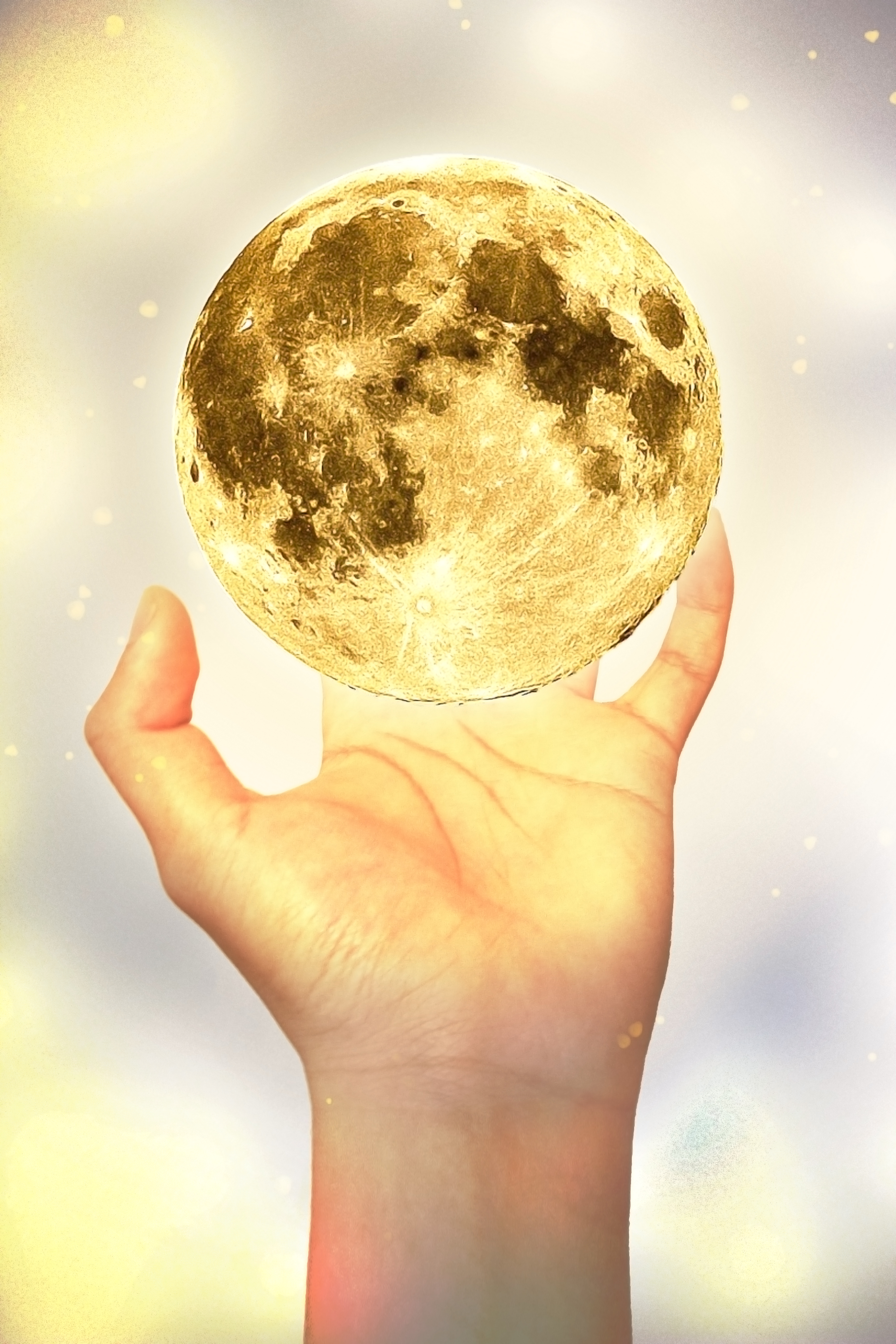 Moon Hand Gesture Light Bulb 3456x5184