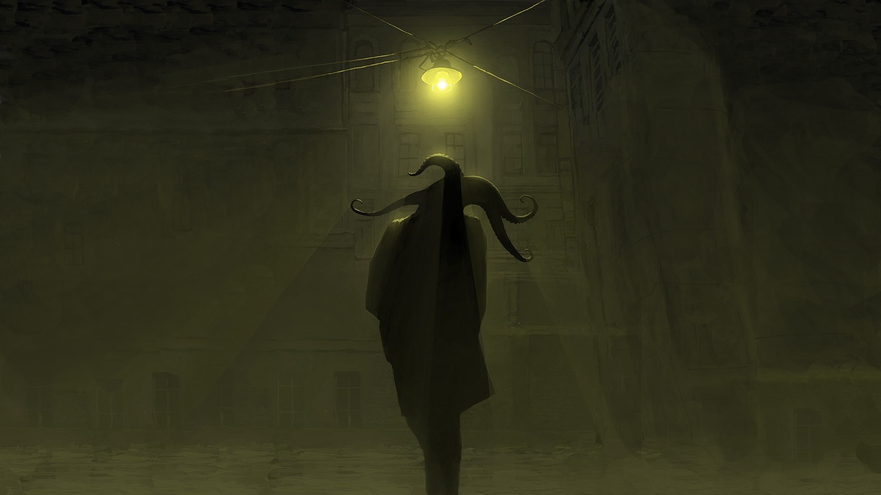 Creature Mist Horror H P Lovecraft 2850x1600