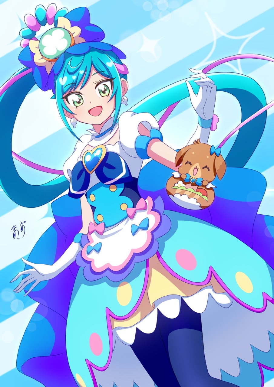 Anime Anime Girls Pretty Cure Delicious Party Pretty Cure Cure Spicy Fuwa Kokone Long Hair 8767
