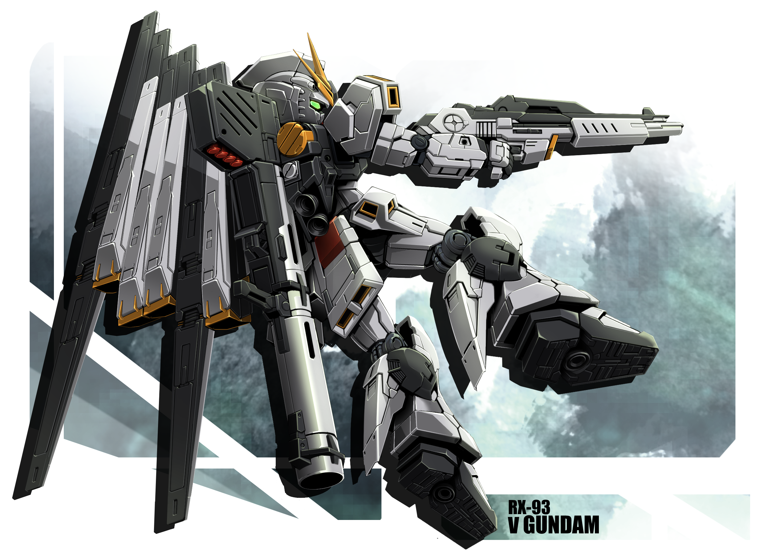 Rx 93 V Gundam Nu Gundam Artwork Digital Art Fan Art Mobile Suit Gundam Chars Counterattack Gundam A 2519x1792