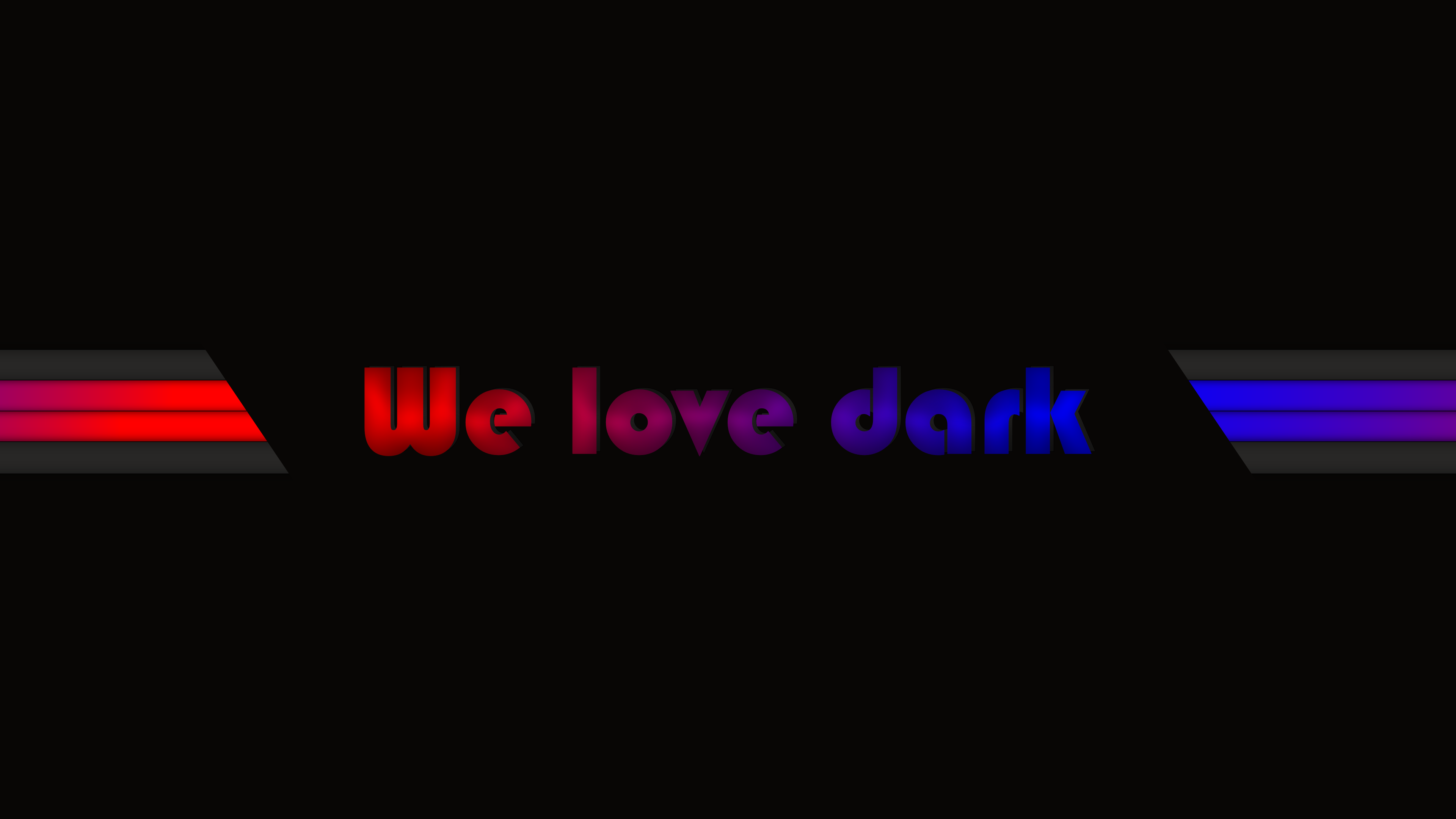 Dark Welovedark Faded Bars Black Gradient Minimalism 3840x2160