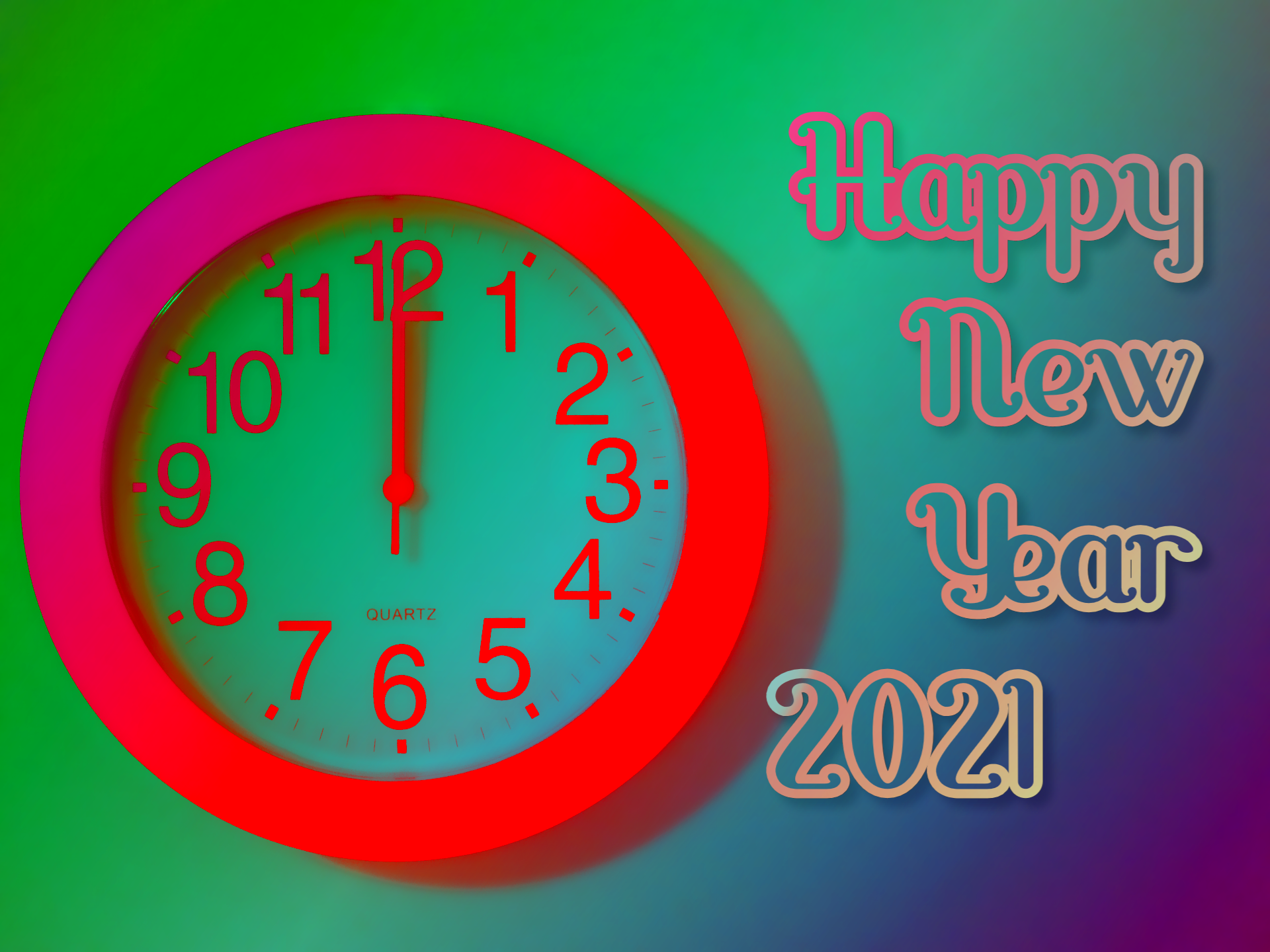 New Year Clock Happy New Year 1920x1440