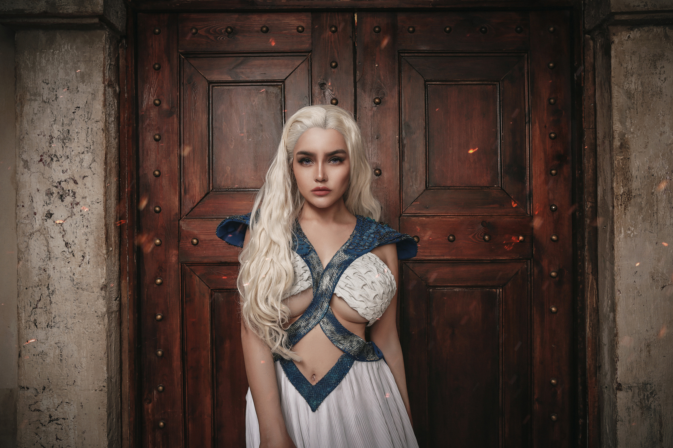 Women Model Blonde Cosplay Daenerys Targaryen Game Of Thrones Dress White Dress Portrait Indoors Wom 2250x1500