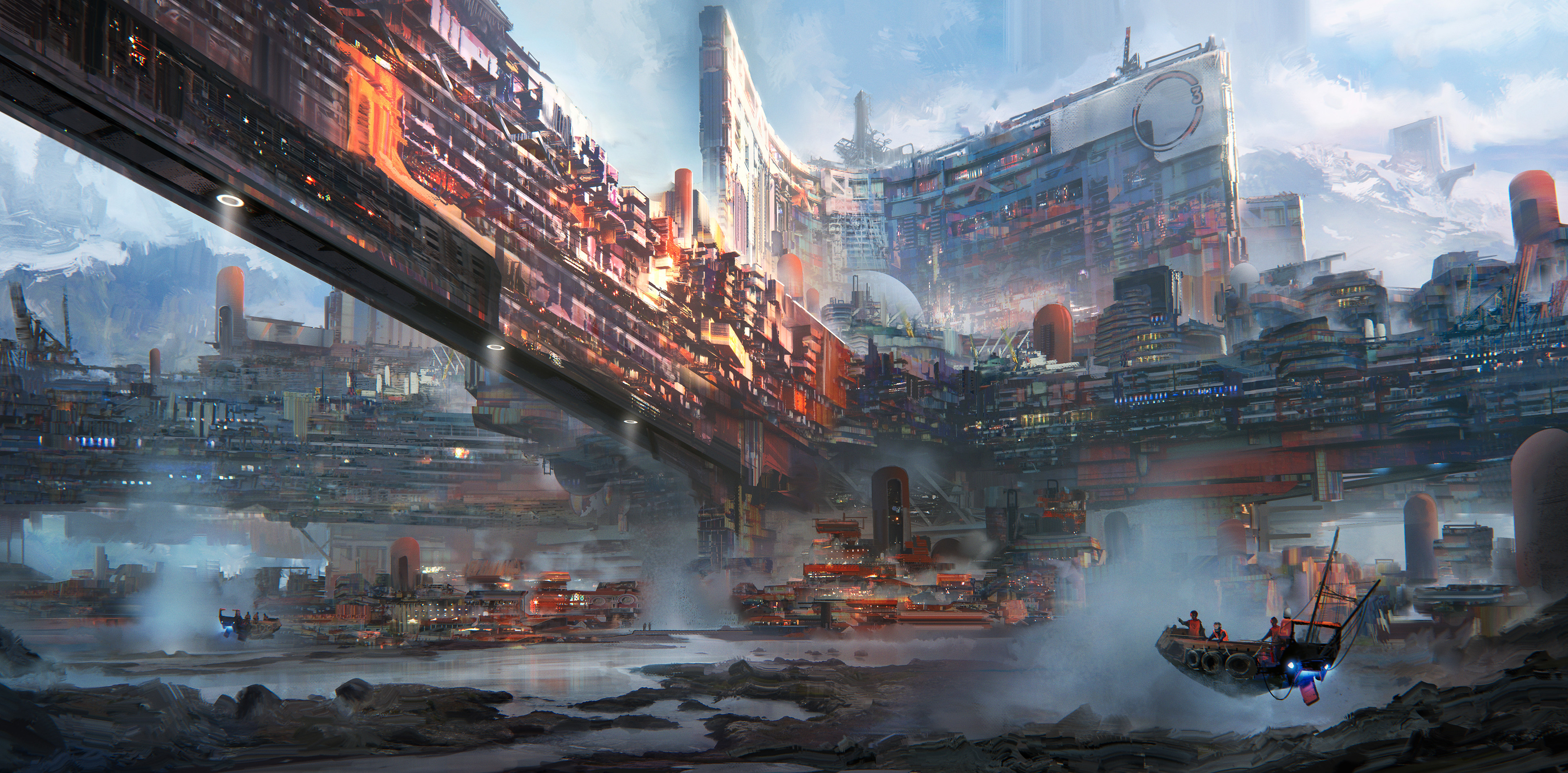 Futuristic City Science Fiction Futuristic Cityscape Leon Tukker 3840x1892