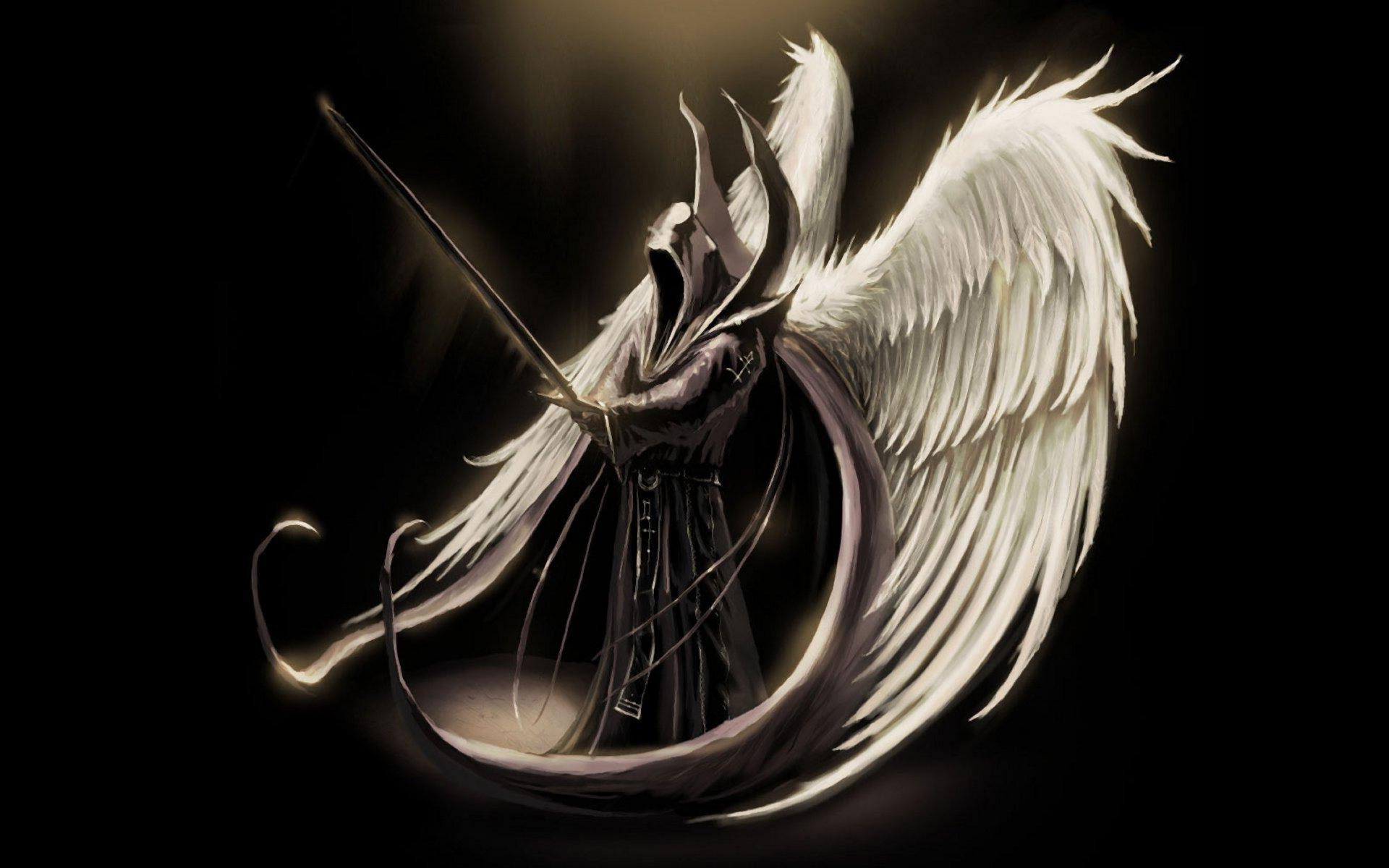 Angel Hood Sword Wings 1920x1200