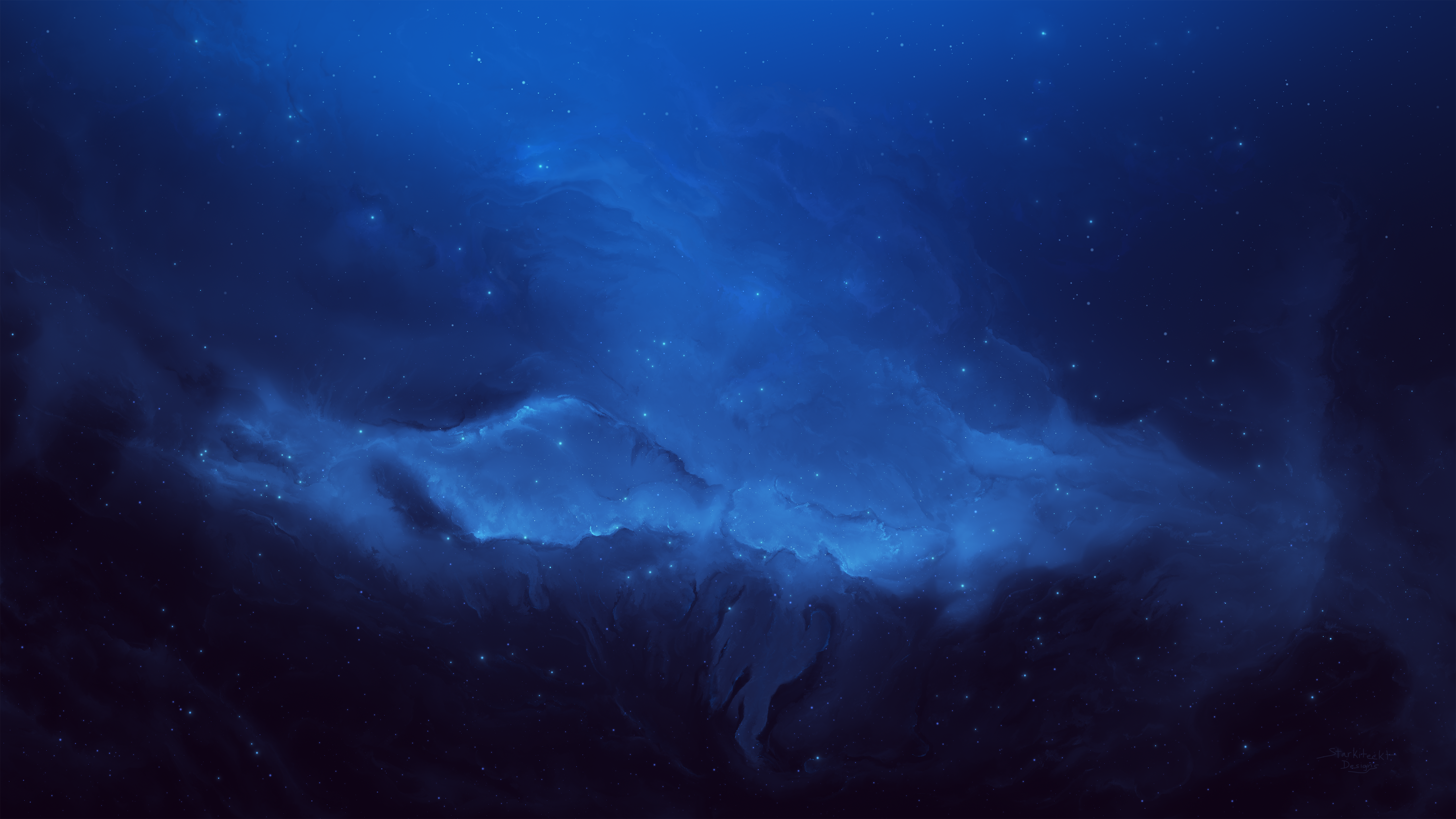 Starkiteckt Space Blue Abstract Nebula Stars 5120x2880