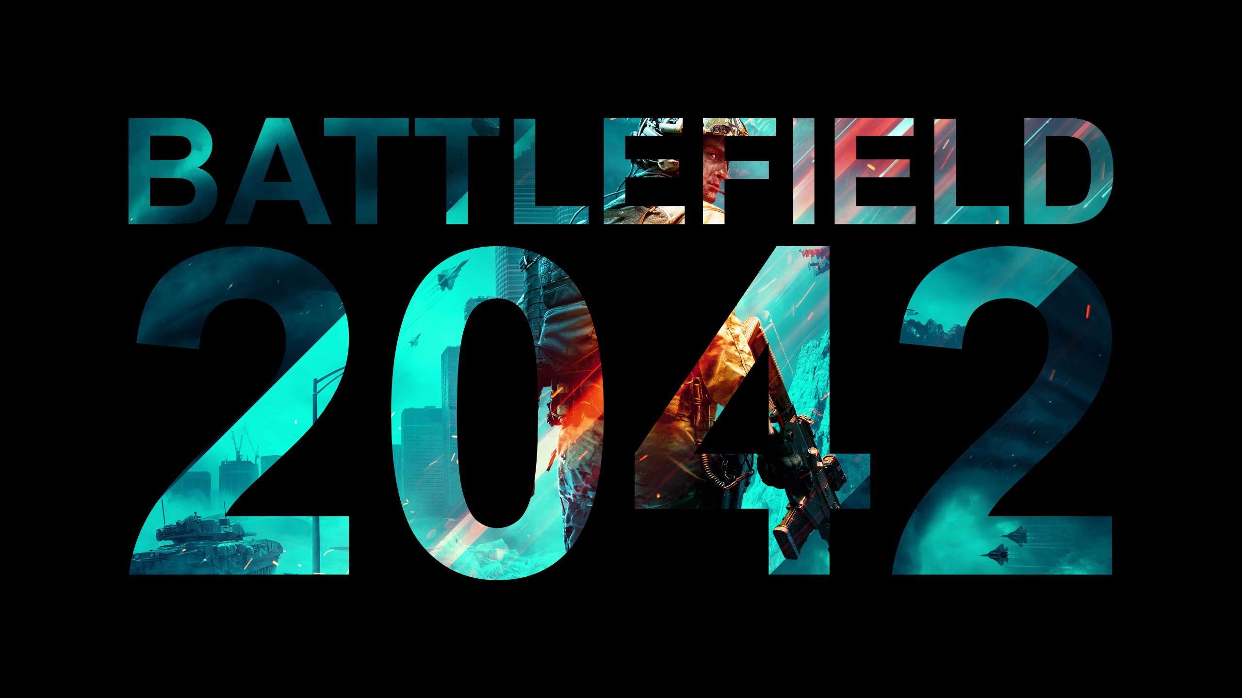 Battlefield Battlefield 2042 Gamer Video Games PC Gaming Numbers Black Background Simple Background  2560x1440