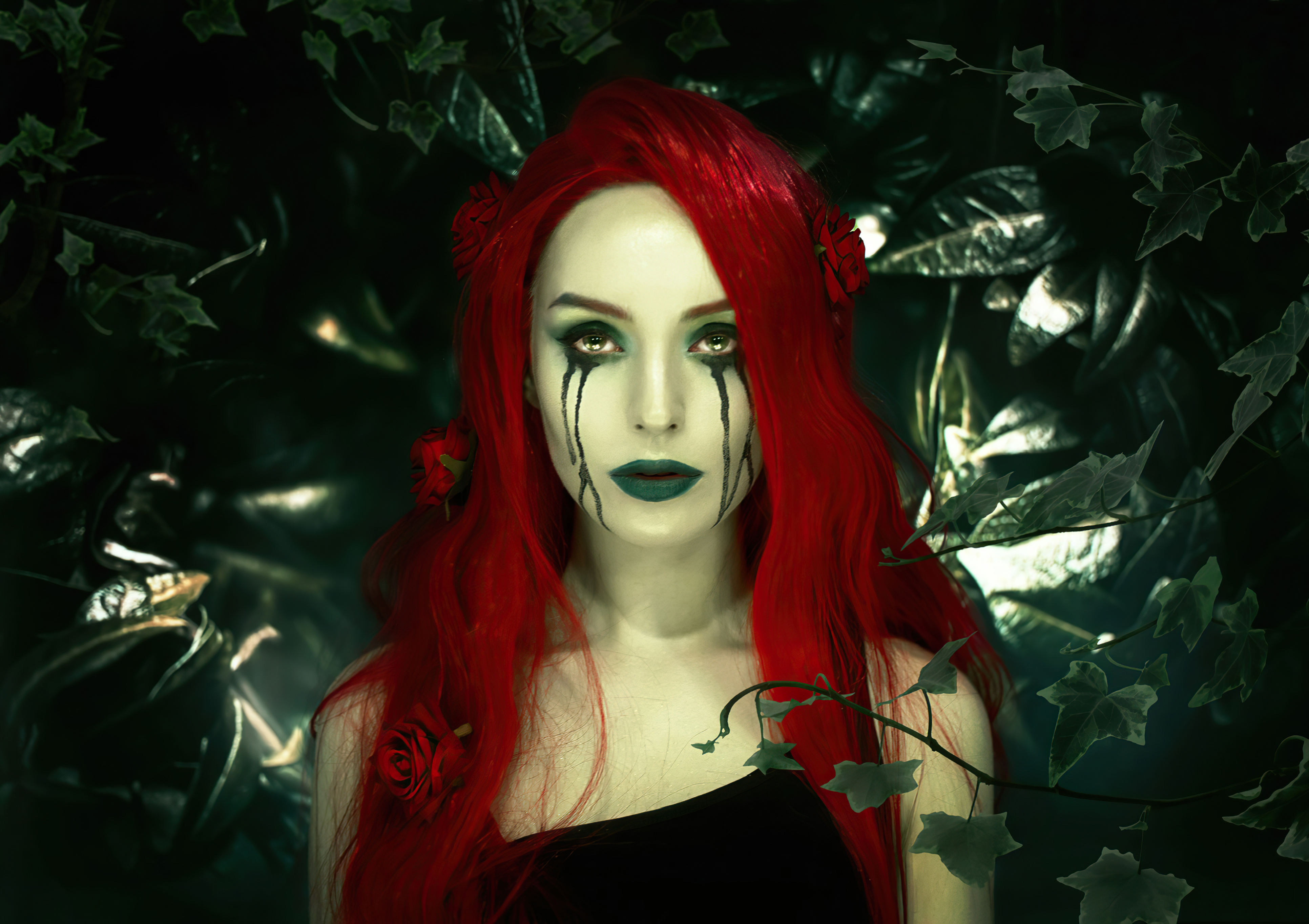 Poison Ivy Dc Comics Red Hair Lipstick 3864x2728