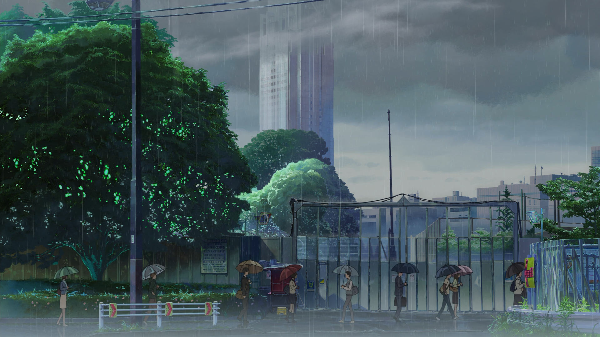 Animation Rain Makoto Shinkai The Garden Of Words 1920x1080