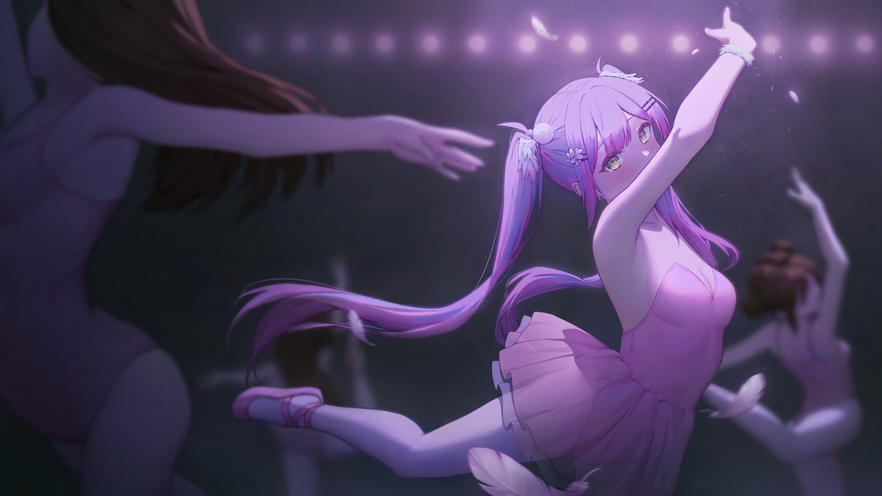 Anime Anime Girls Dancer Dancing Ballerina Virtual Youtuber Hololive Tokoyami Towa 3011x1693
