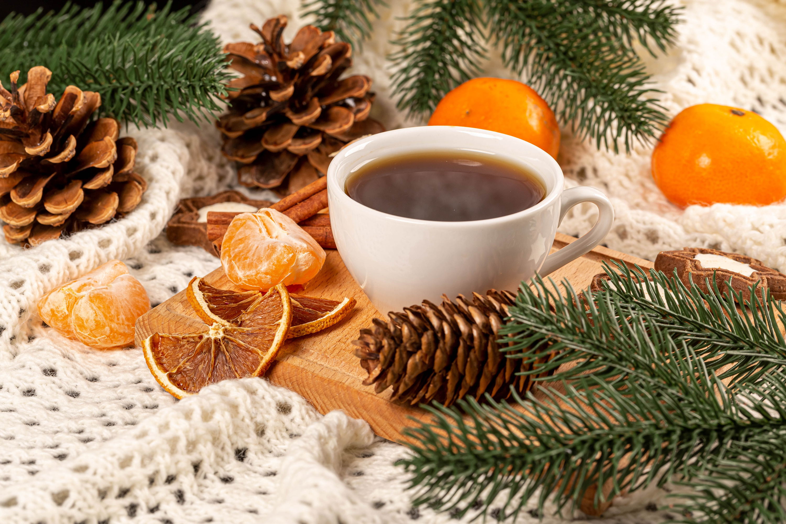 Coffee Cup Pine Cone Still Life 3000x2000