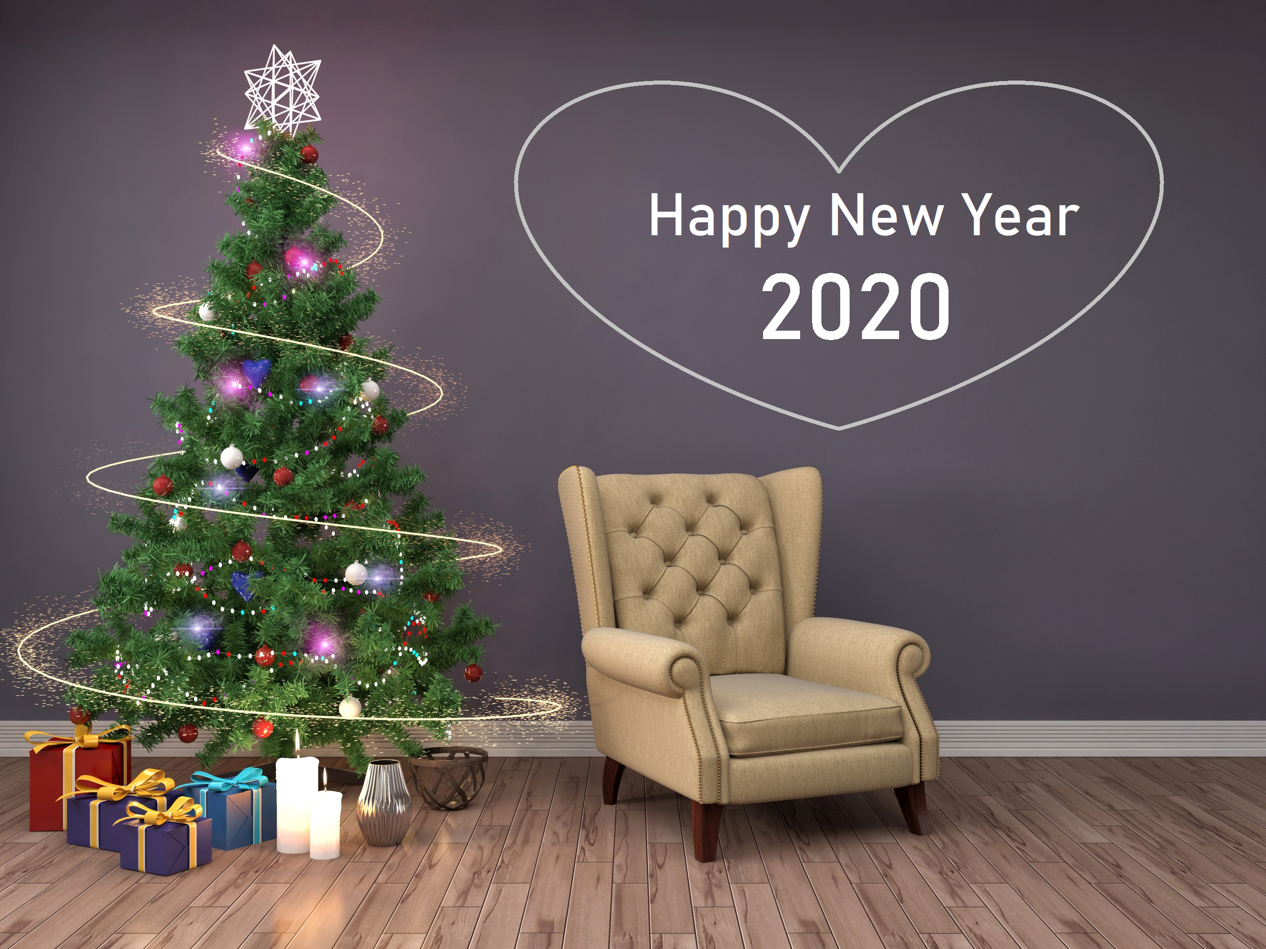 Christmas Tree Happy New Year New Year 2020 2560x1920