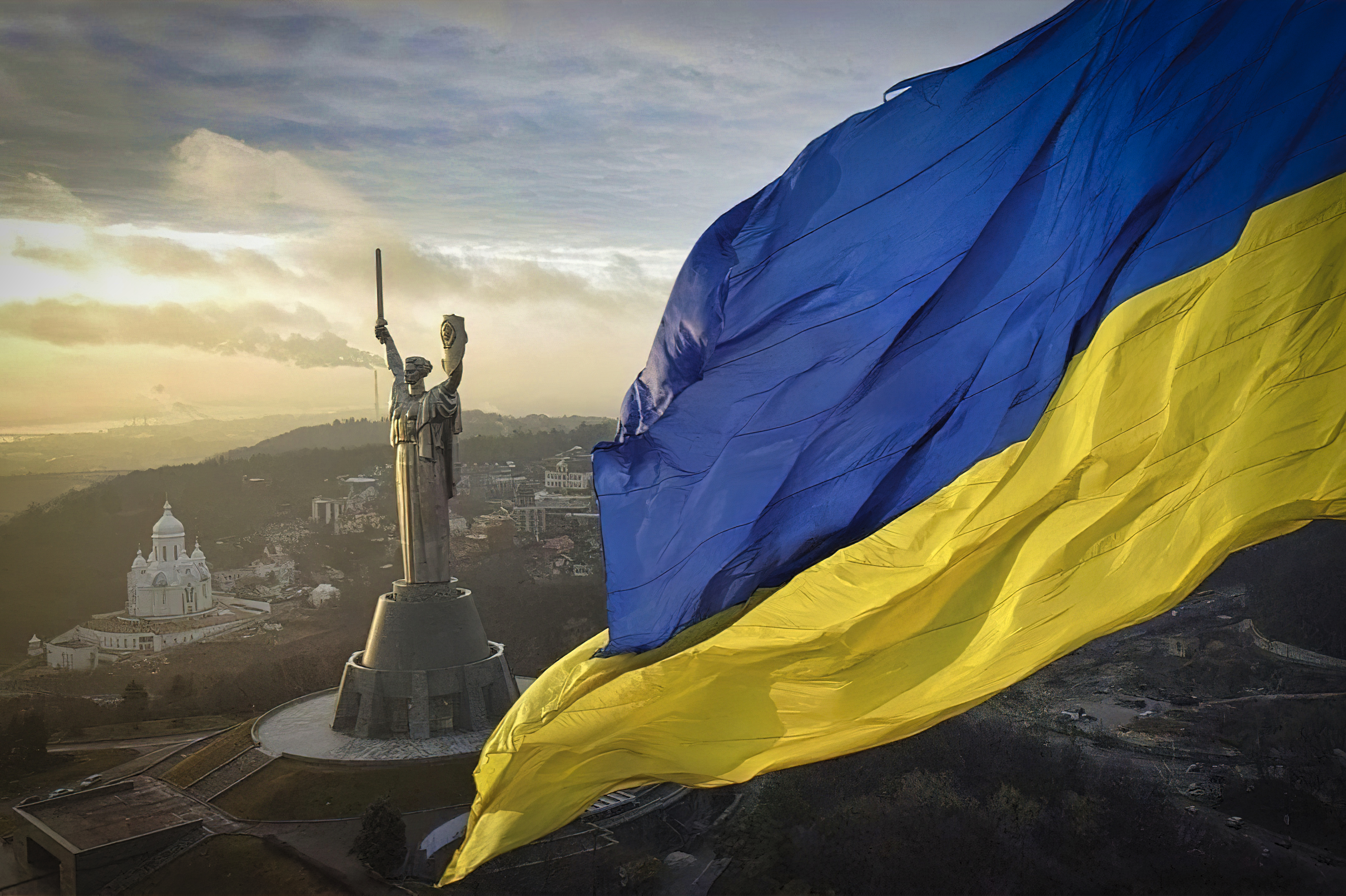 Ukraine Flag Monument World War Ii Kyiv 4300x2863