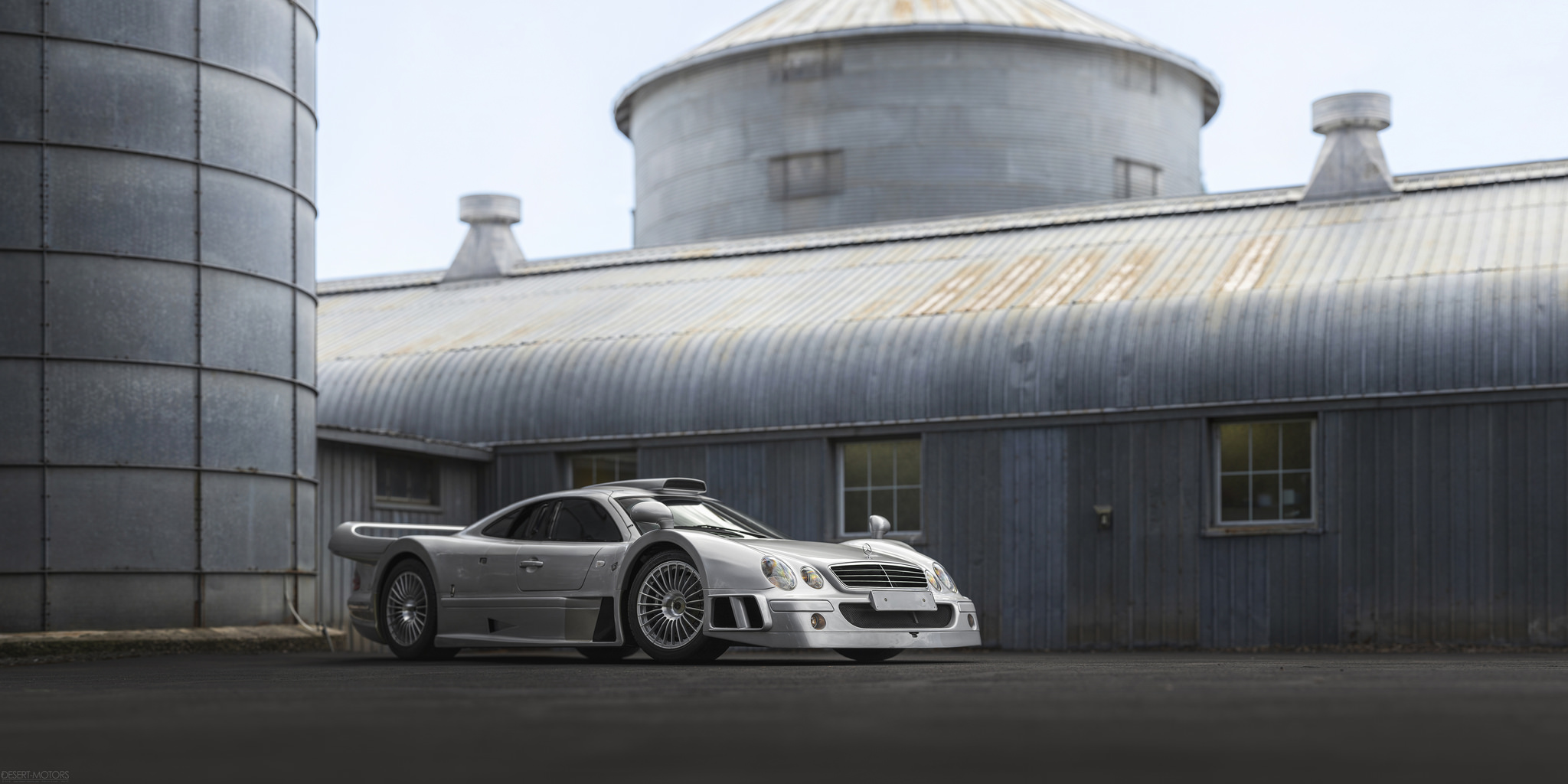 Mercedes Benz CLK GTR Silver Cars Hypercar Race Cars German Cars 2048x1024