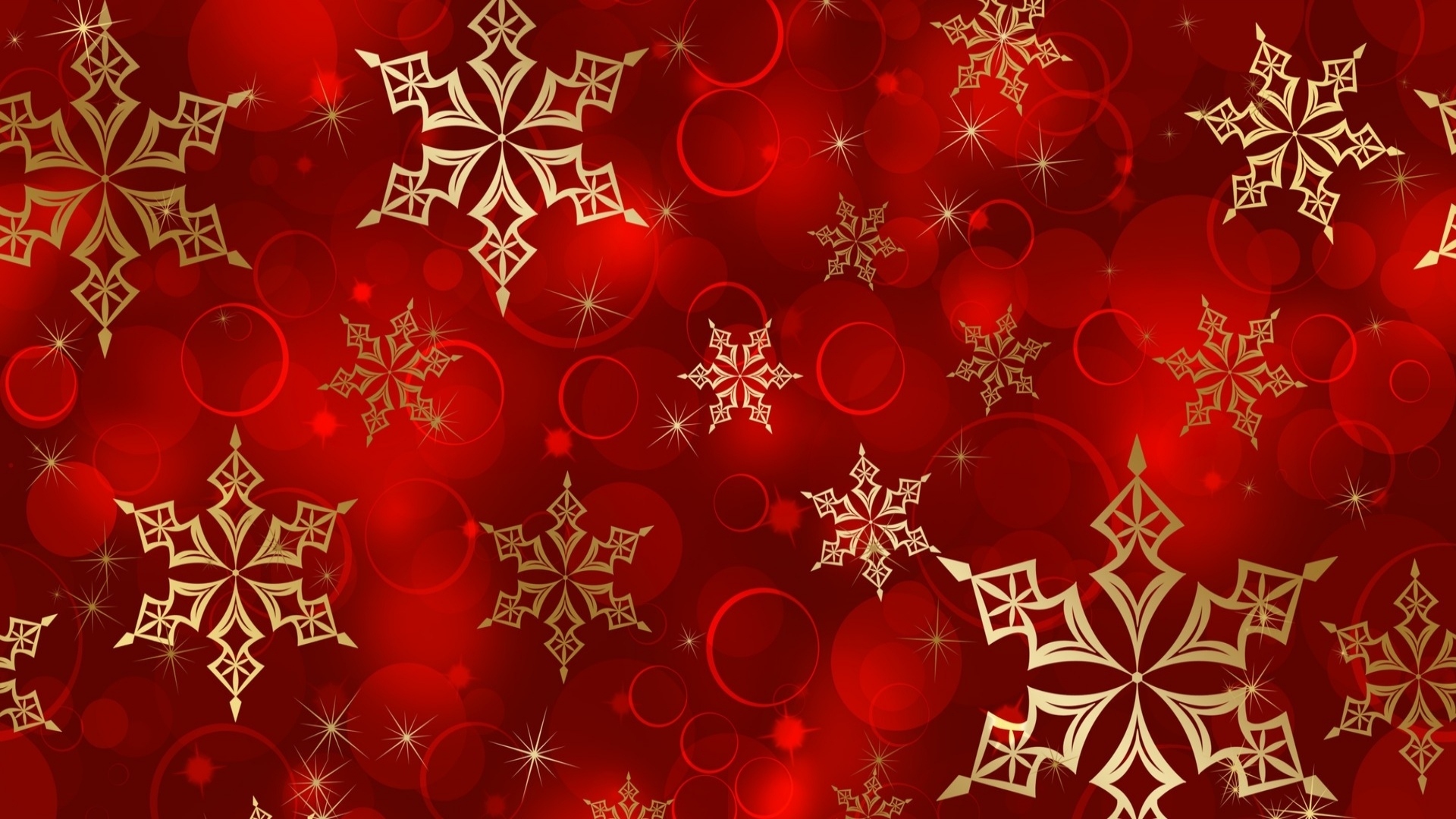 Christmas Pattern Red Snowflake 1920x1080
