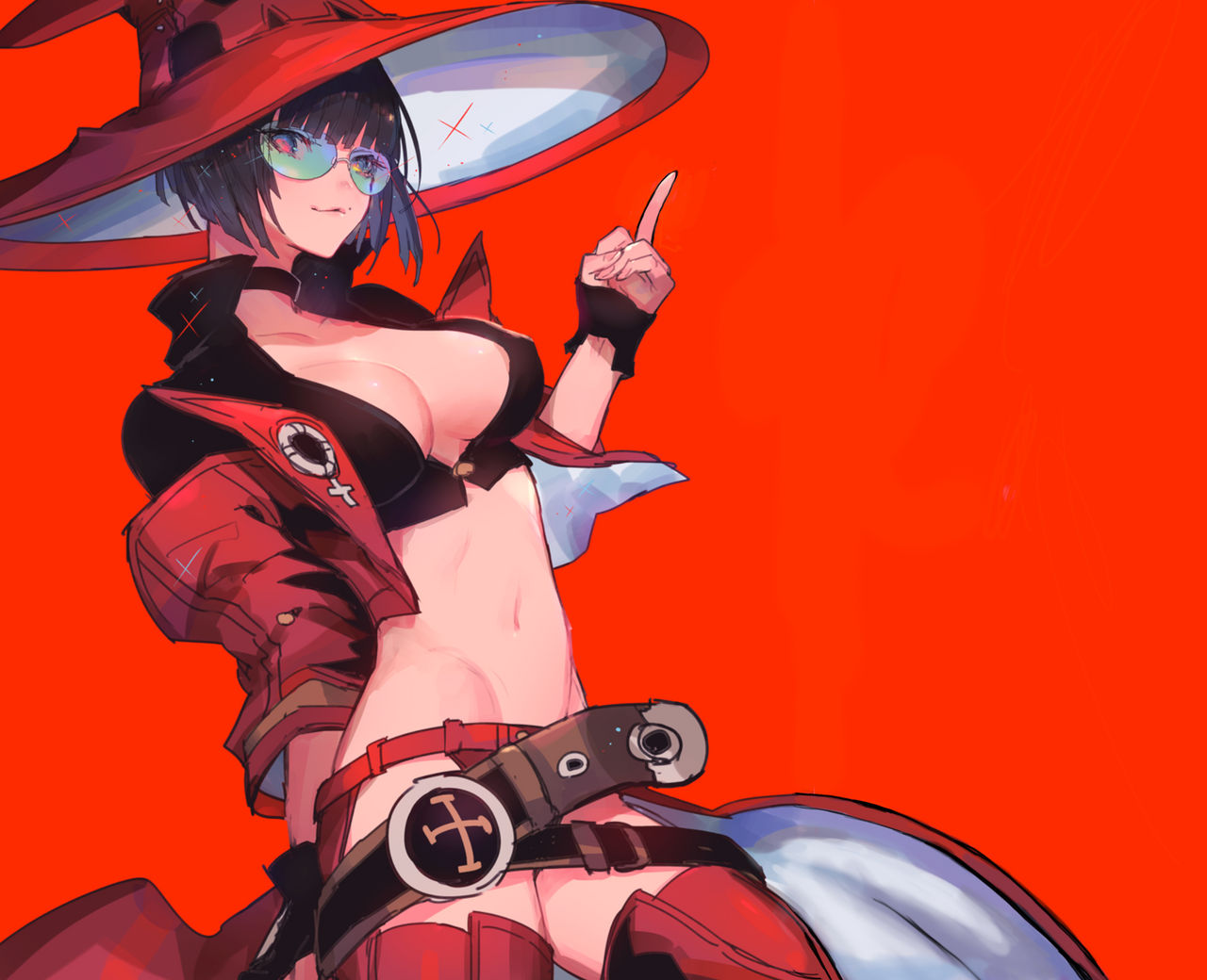 I No I No Guilty Gear Witch Witch Hat Sunglasses Anime Girls Guilty Gear Guilty Gear Strive 1280x1040