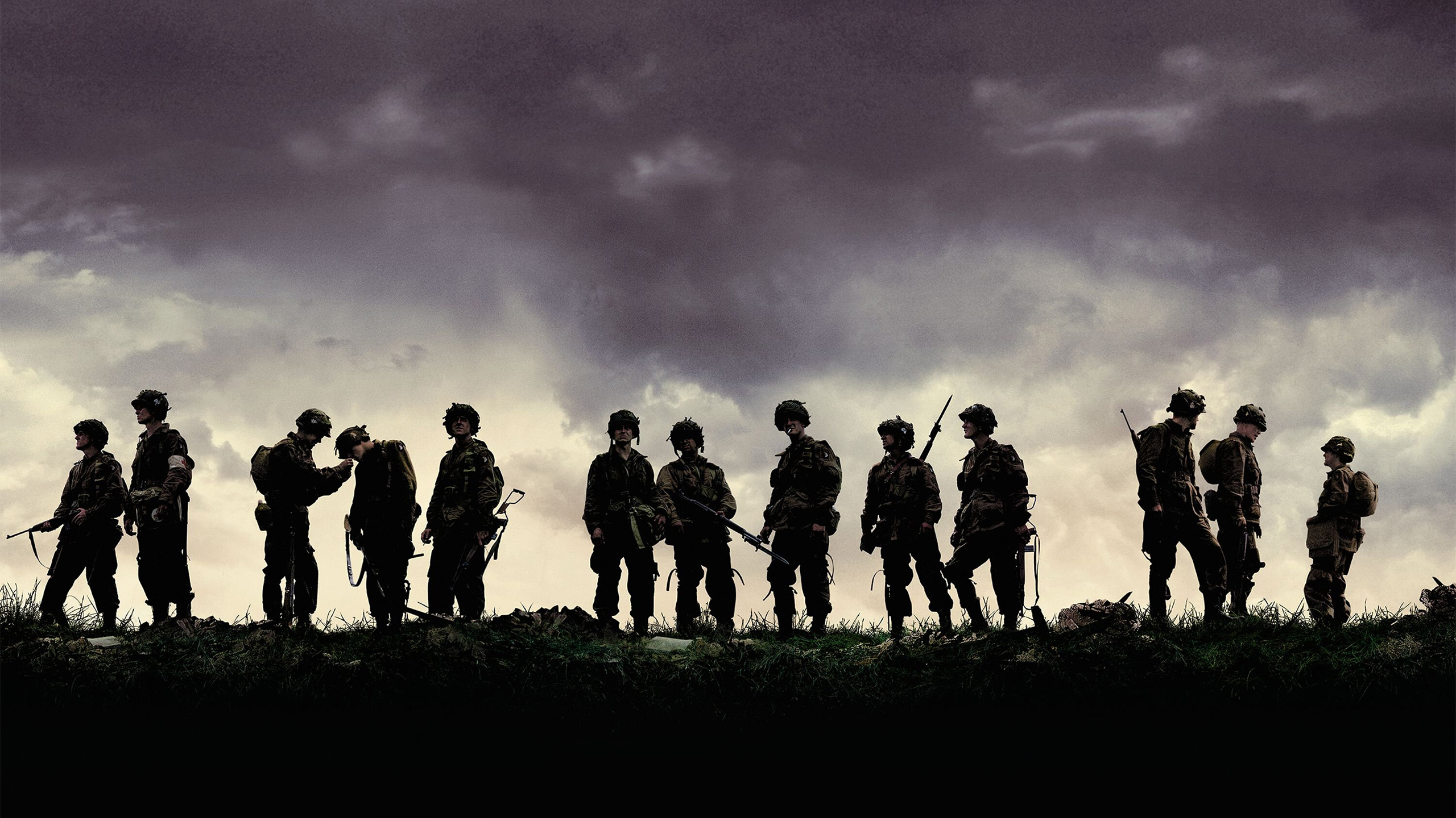 Band Of Brothers World War Ii Military Army Airborne TV HBO Overcast Series 2560x1440