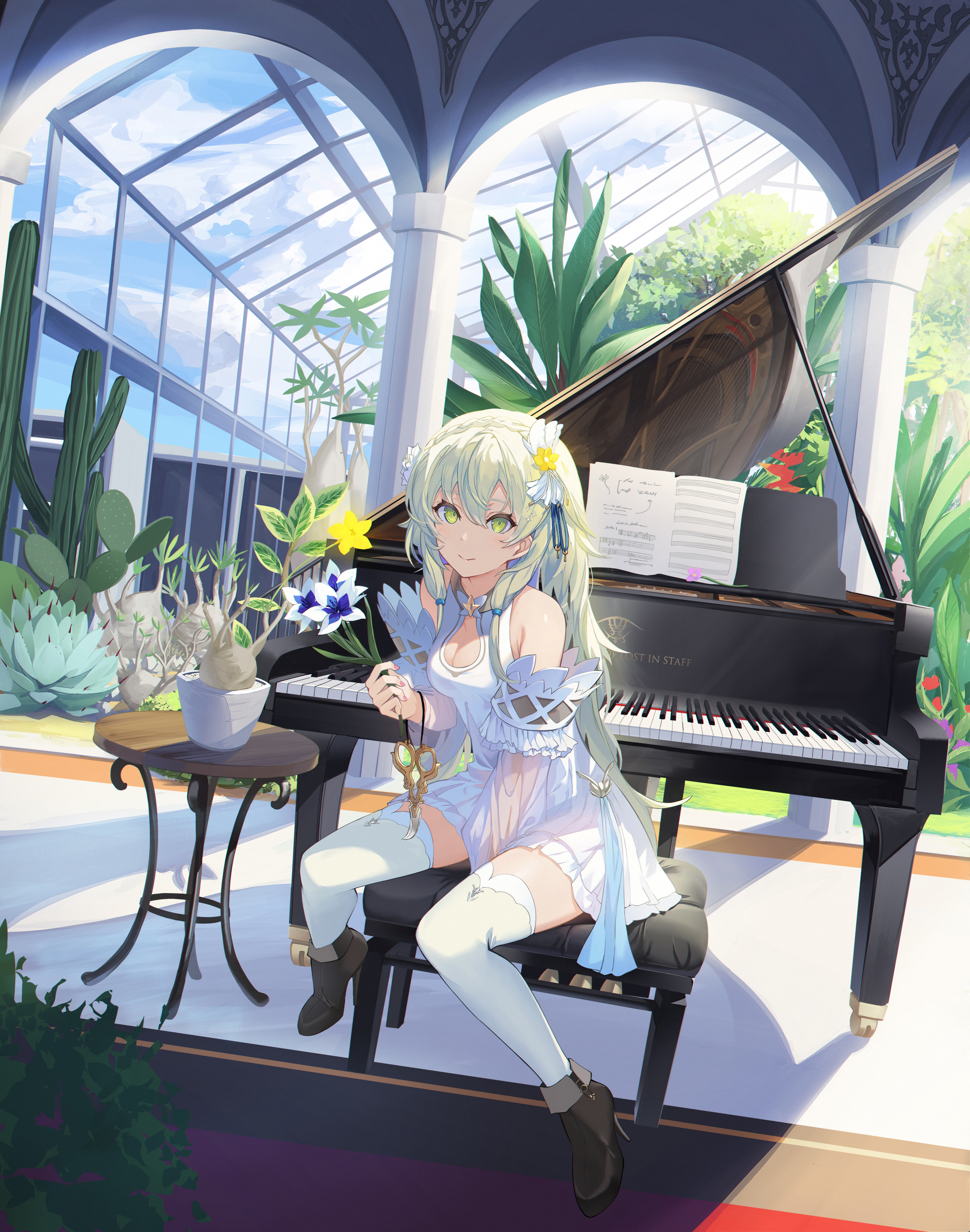 Anime Anime Girls Original Characters Piano LLLthika 2676x3399