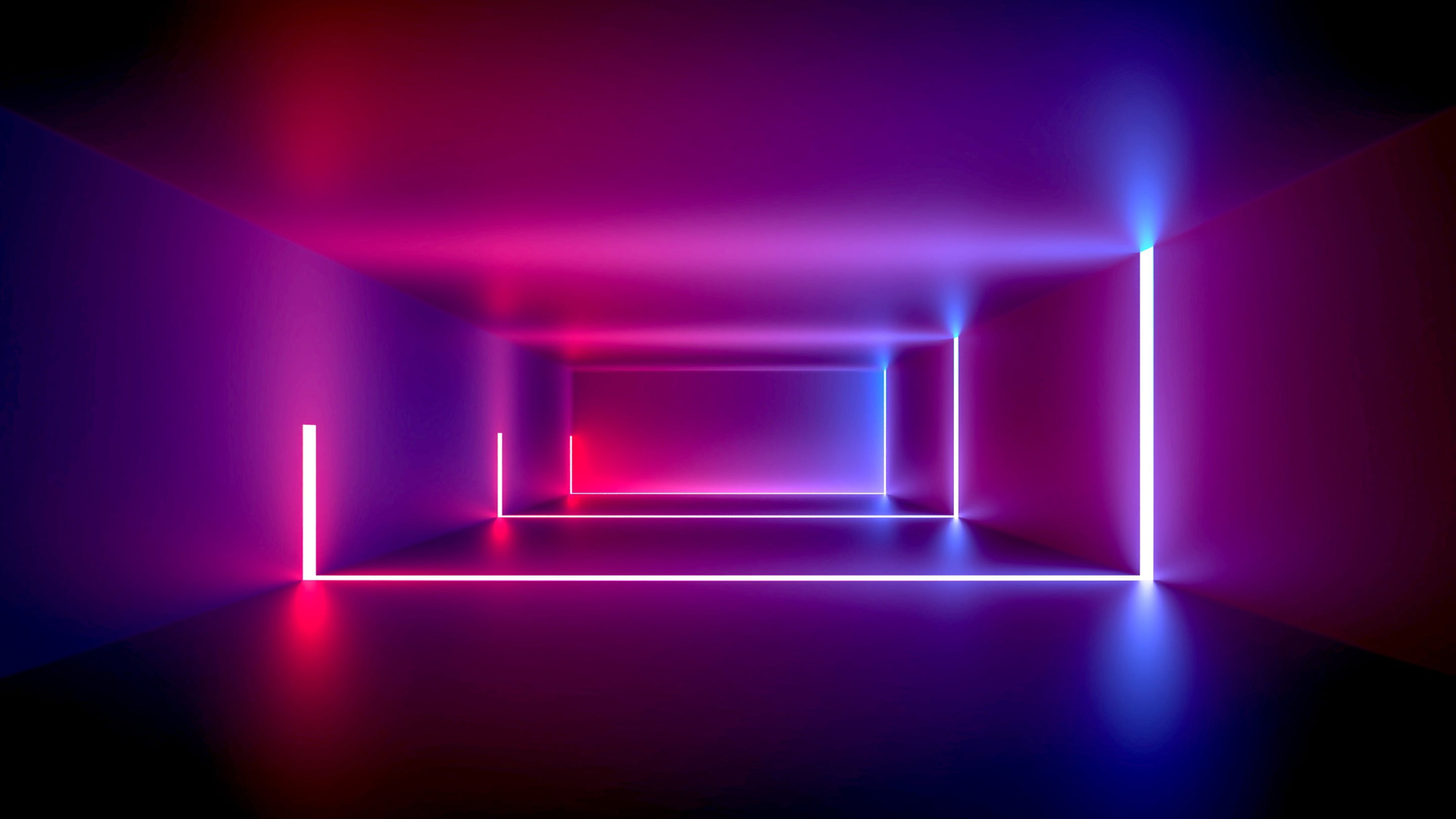 Abstract Neon Neon Glow Lights Pink Purple 3D Abstract 1920x1080