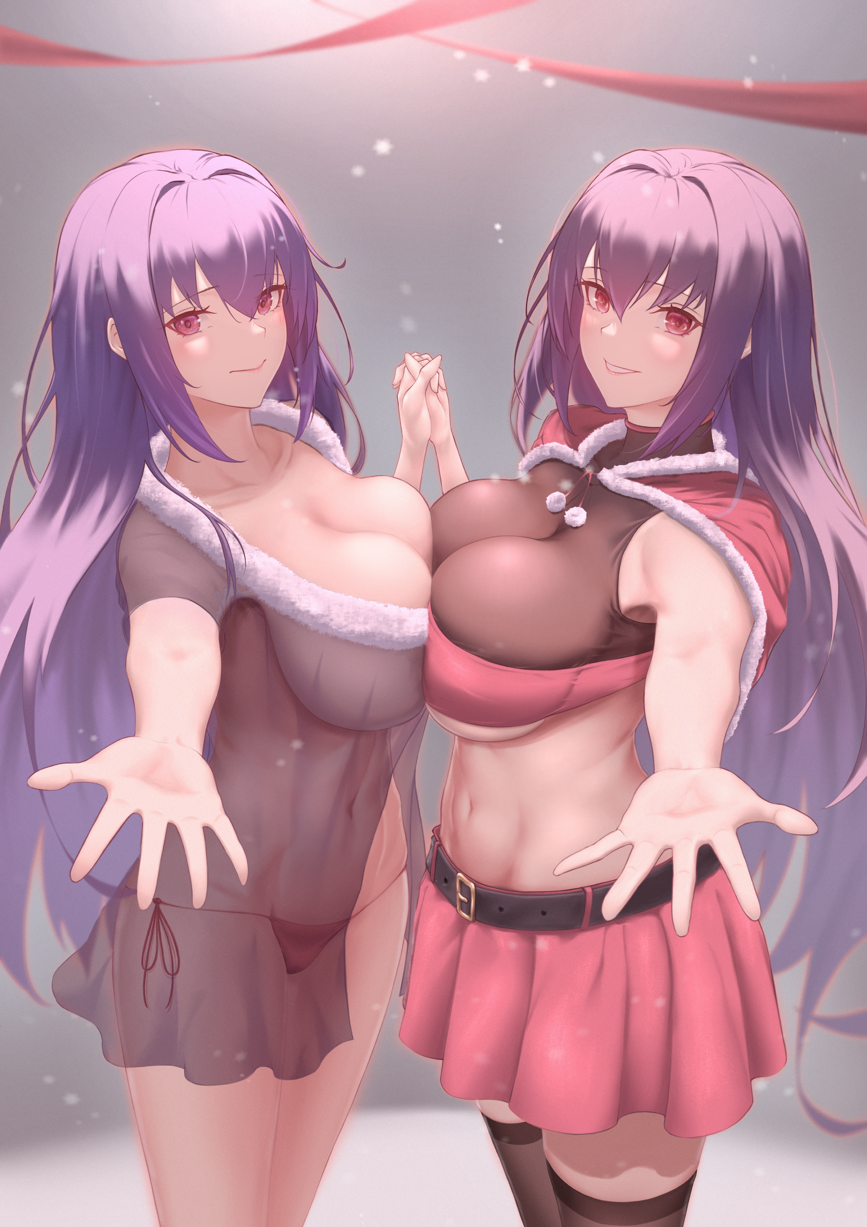Anime Anime Girls Fate Series Fate Grand Order Scathach Scathach Skadi Long Hair Purple Hair Holding 2894x4093