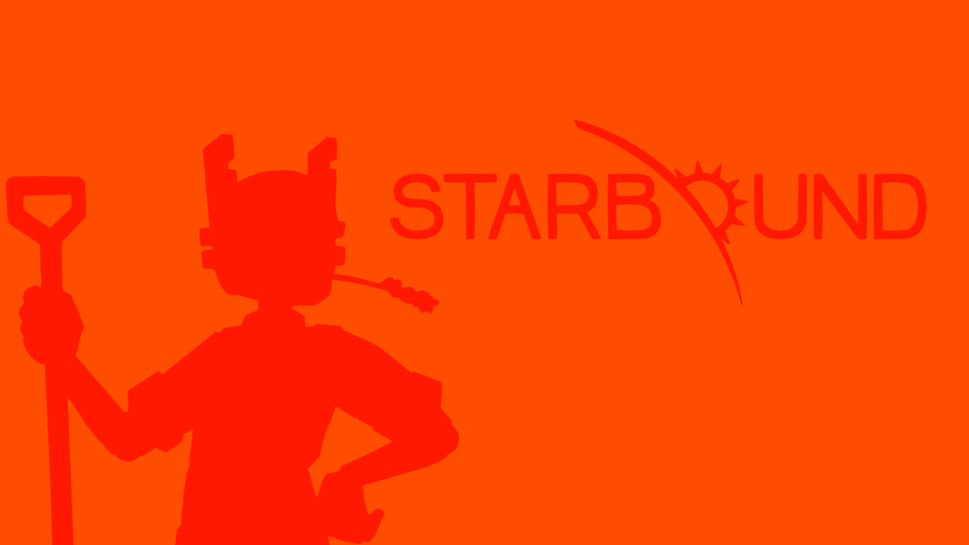 Starbound Minimalism Orange Background 1920x1080