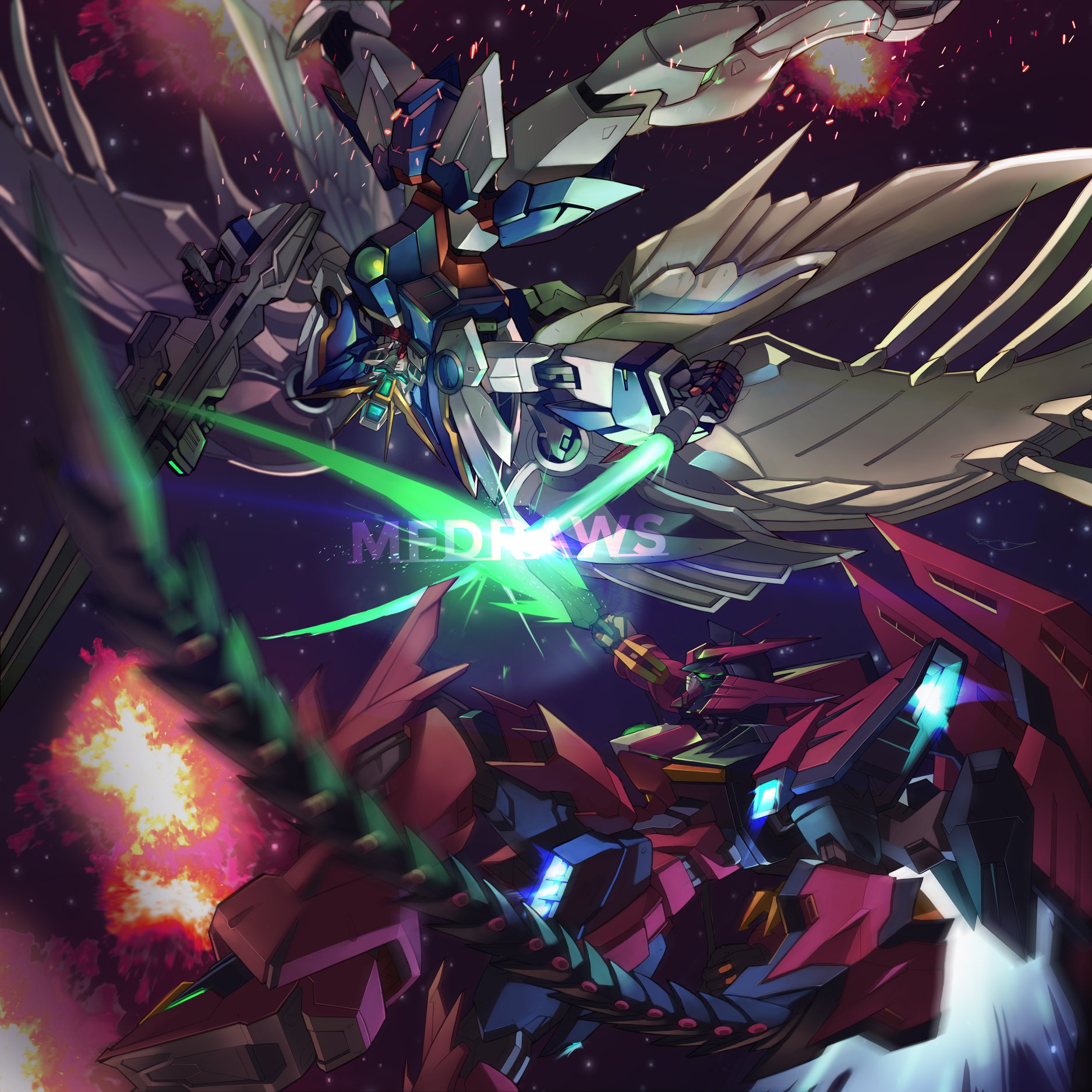 Mobile Suit Gundam Wing Anime Mechs Super Robot Wars Gundam Wing Gundam Zero Gundam Epyon Artwork Di 1875x1875